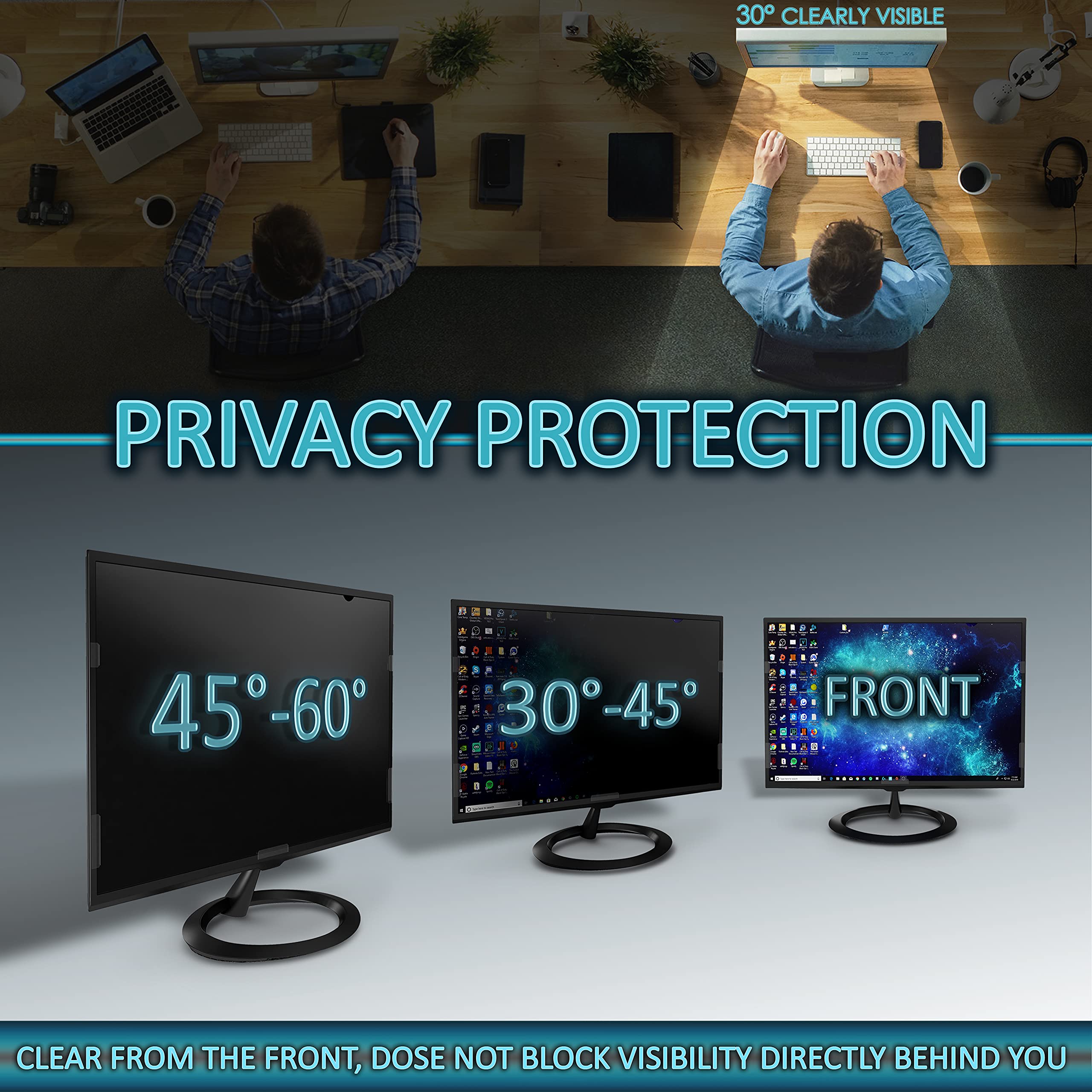 Filtro de pantalla de privacidad para monitor de pantalla ancha de computadora de escritorio de 35 pulgadas, relación de aspecto 21:9