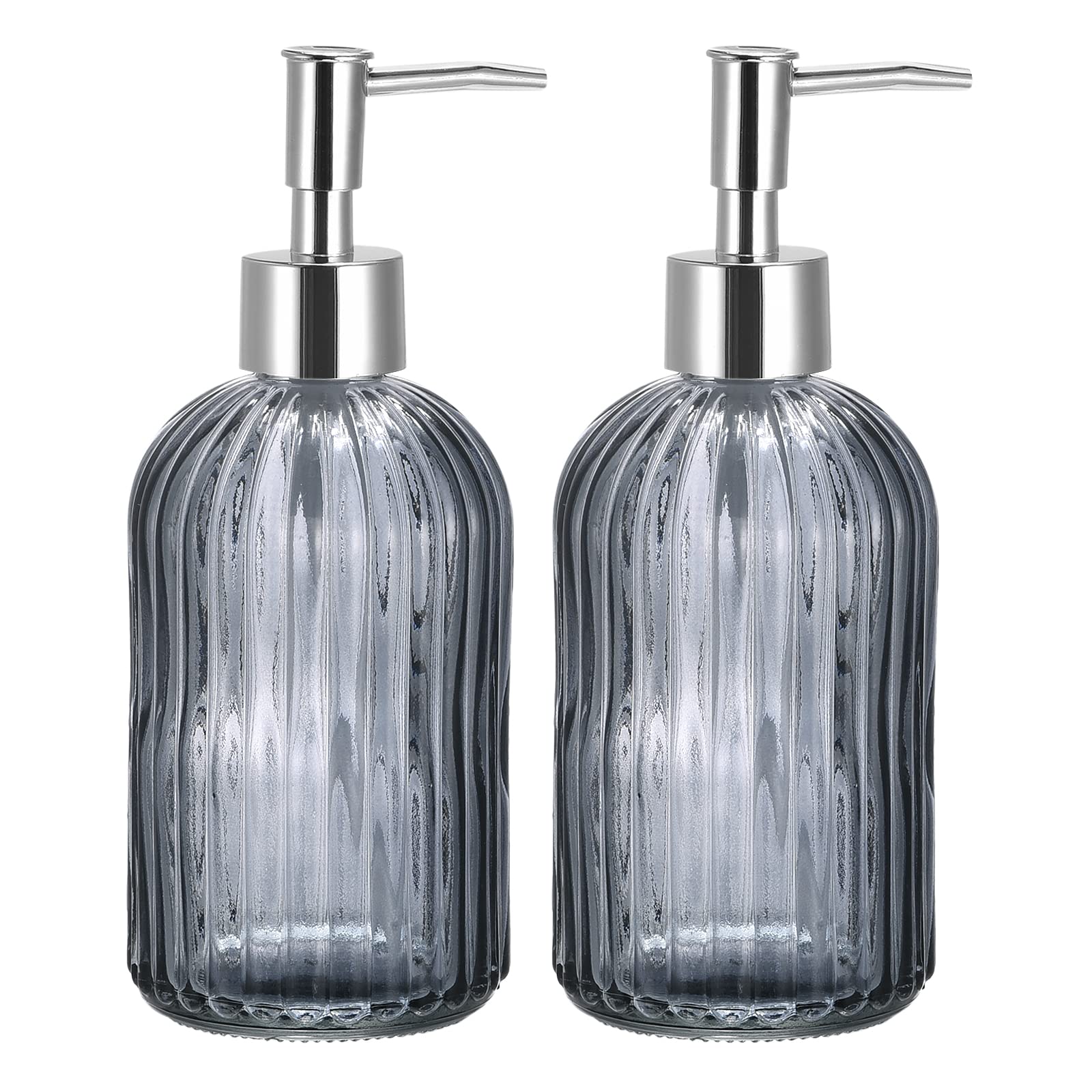 Amazon.com: uxcell Soap Dispensers Set - 2 Pack 13.5Oz Glass Dish Hand ...