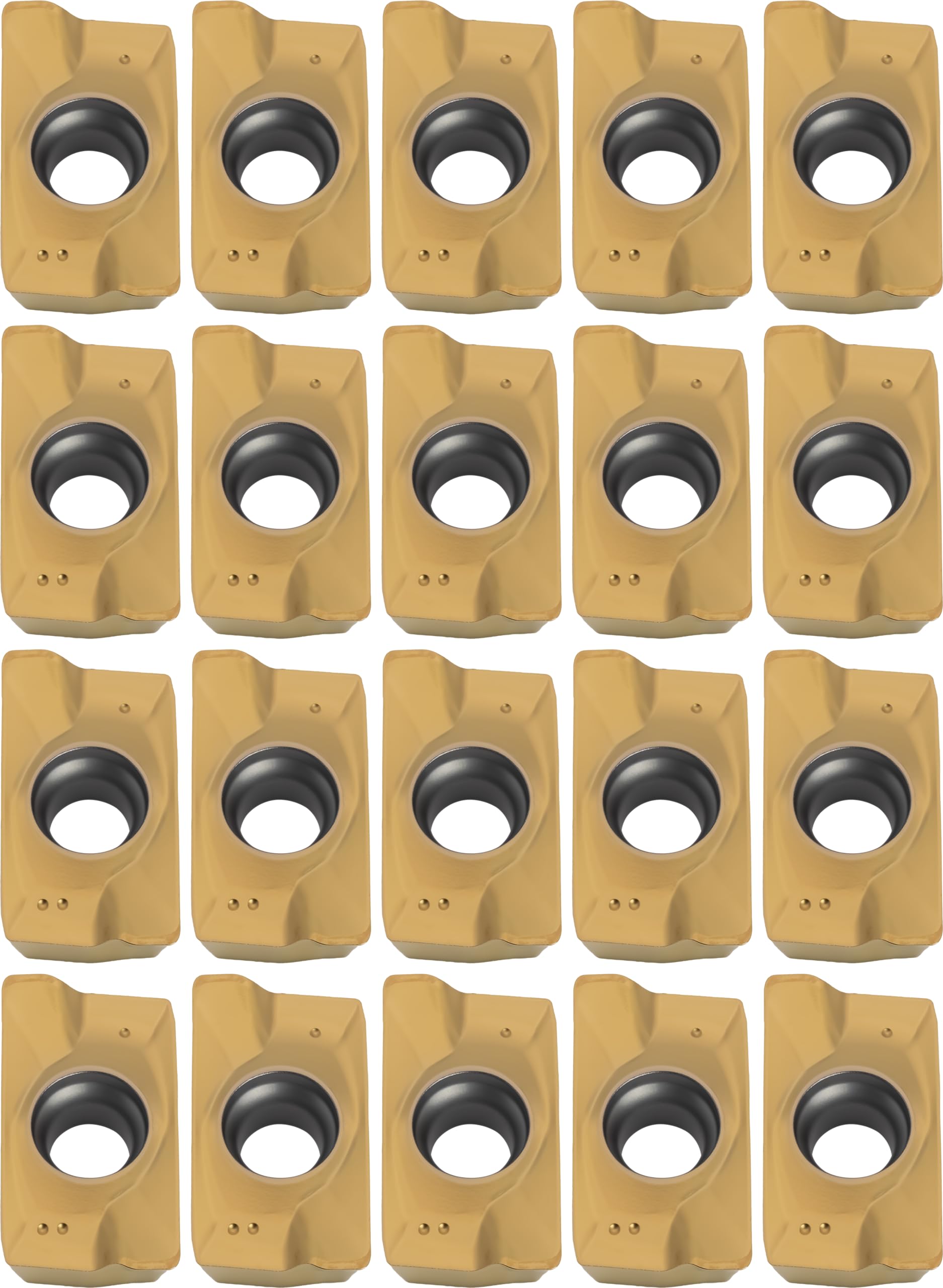 20 pcs APKT1604 Rhomboidic Milling Inserts, for Use with Indexable Face Mills and End Mills, AlTiN Coated, for Machining Stainless Steel, Steel