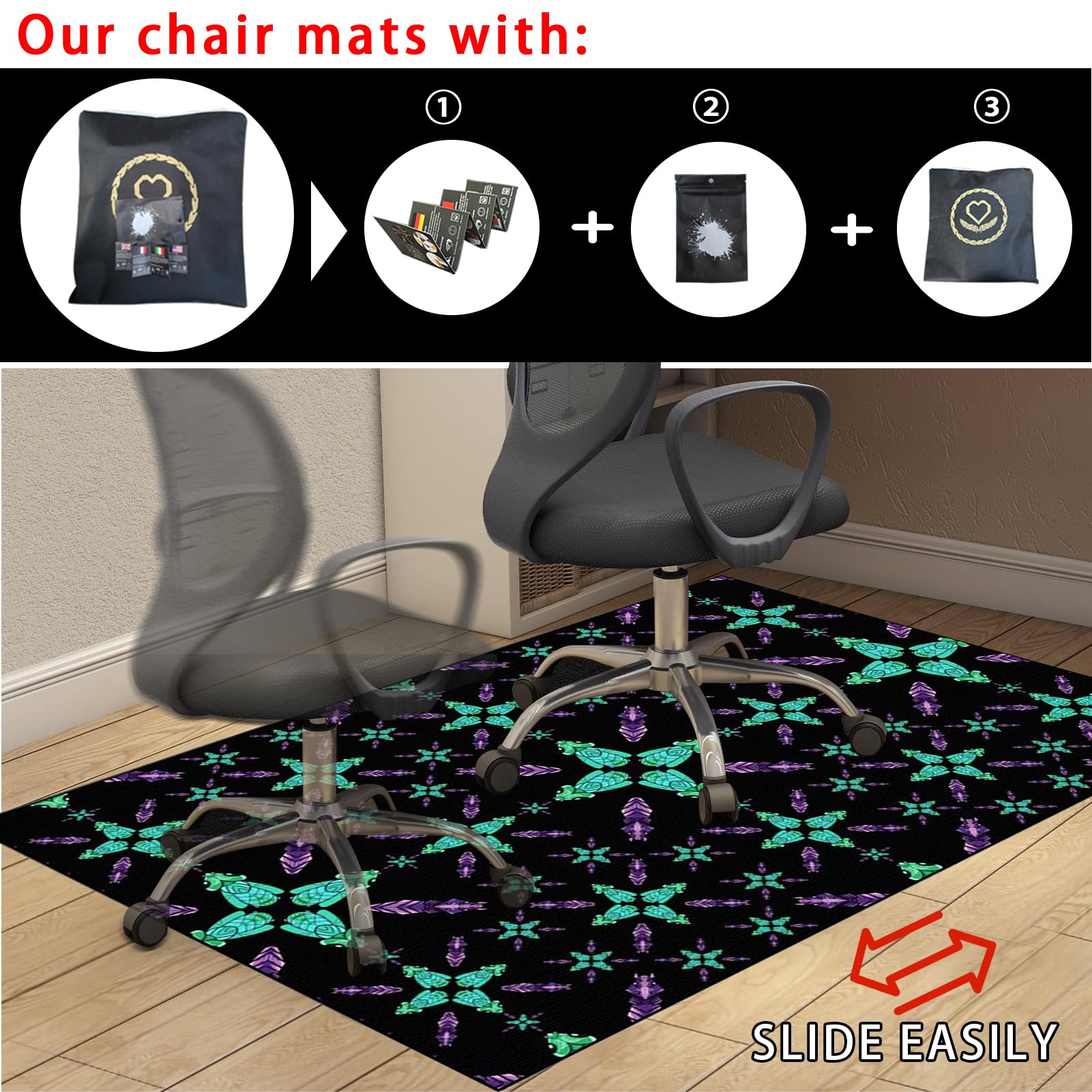 Alfombrilla antideslizante para silla de juegos, alfombrilla para silla de oficina, para parquet, protector de suelo para silla de oficina, tapete protector de silla de oficina, tapete de silla de