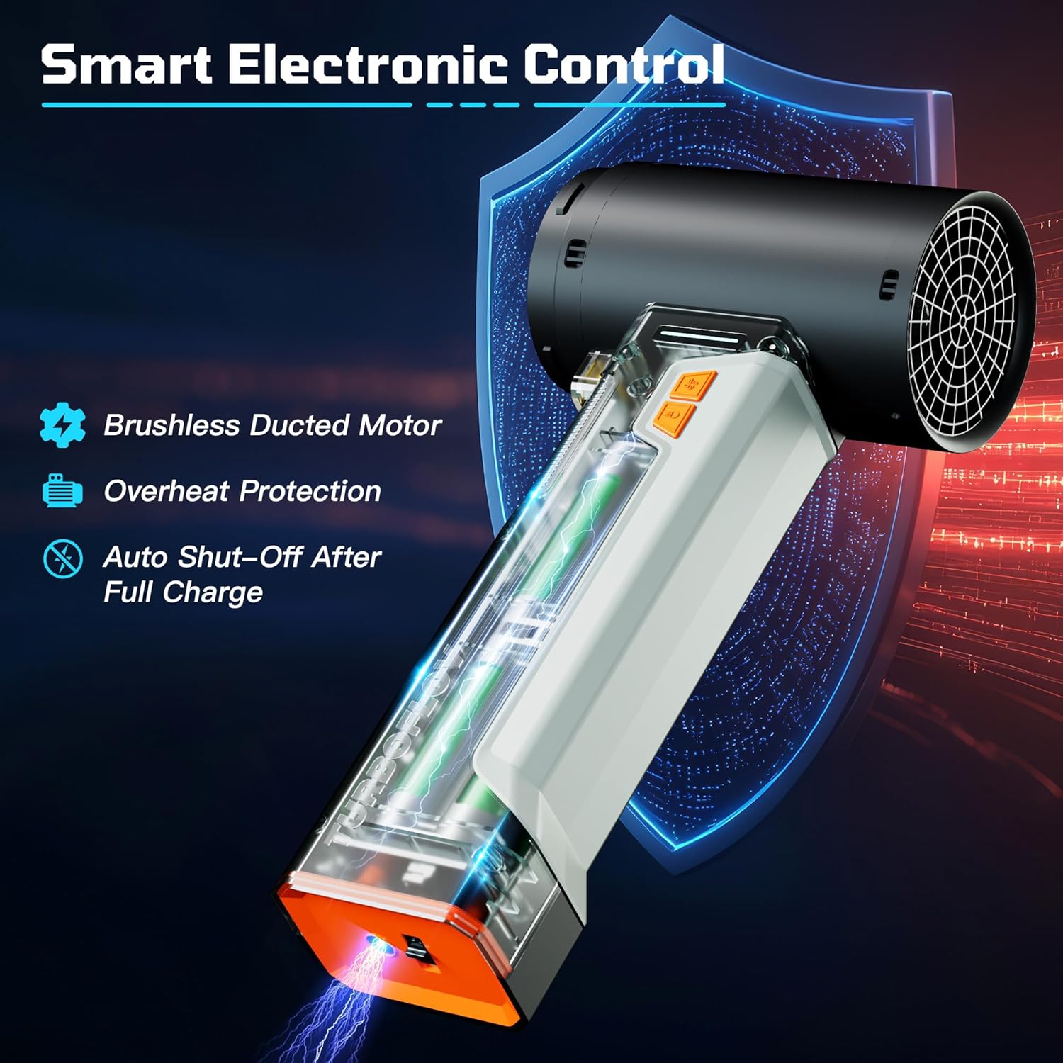 Professional Car Dryer Air Blower, 205MPH Turbo Fan, 750W Cordless Dryer with 3-Piece Nozzle Kit & Storage Case for Car Detailing, Wheels & Snow