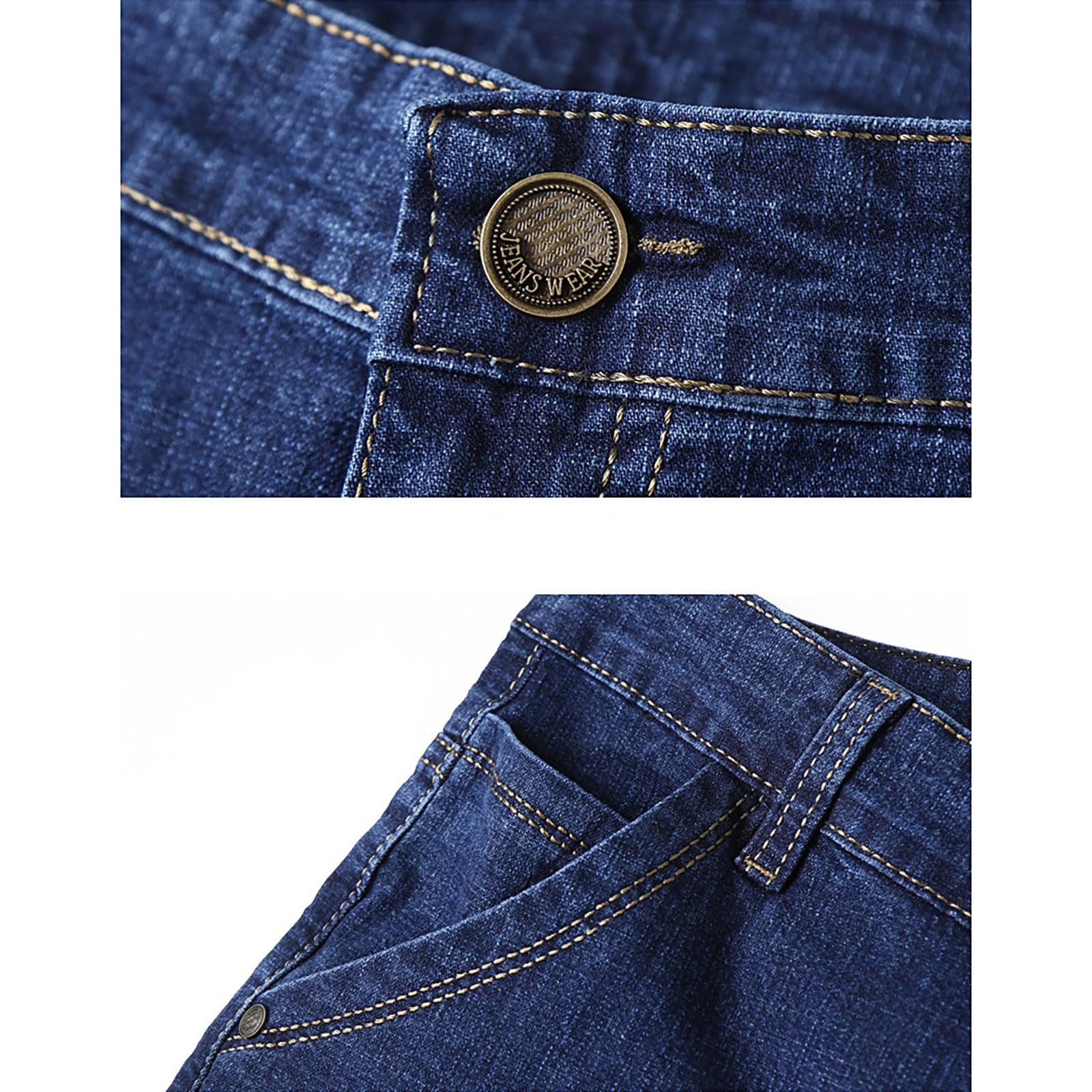 Generisch Pantalones vaqueros holgados para hombre, pantalones vaqueros de tallas grandes, pantalones de mezclilla, rectos, de pierna ancha, pantalones de ocio, ropa de calle, universidad, pantalones