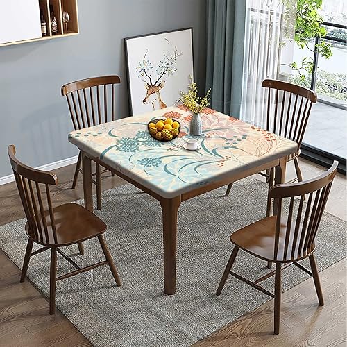 Miniatura 9 de Mantel cuadrado de mármol, borde elástico, decoración del hogar, manteles de poliéster, resistente a las arrugas y al polvo, lavable para la