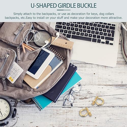 Miniatura 8 de EXCEART Anillos D Tornillo Anillos D Collar para mascotas Anillo D Tornillo en Grillete Semicírculo Anillo D Llavero Anillo D Anillo D - Anillo para