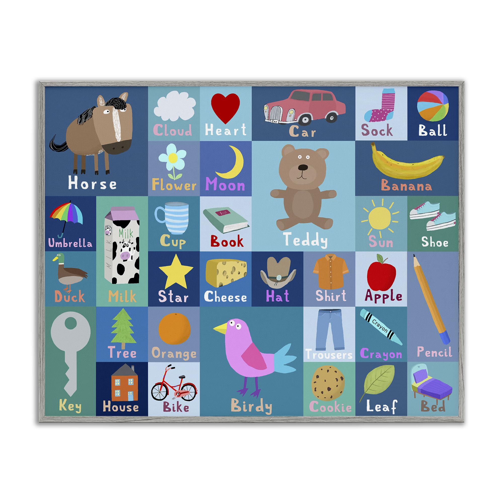 'Blue First Words'| Framed Giclee Art