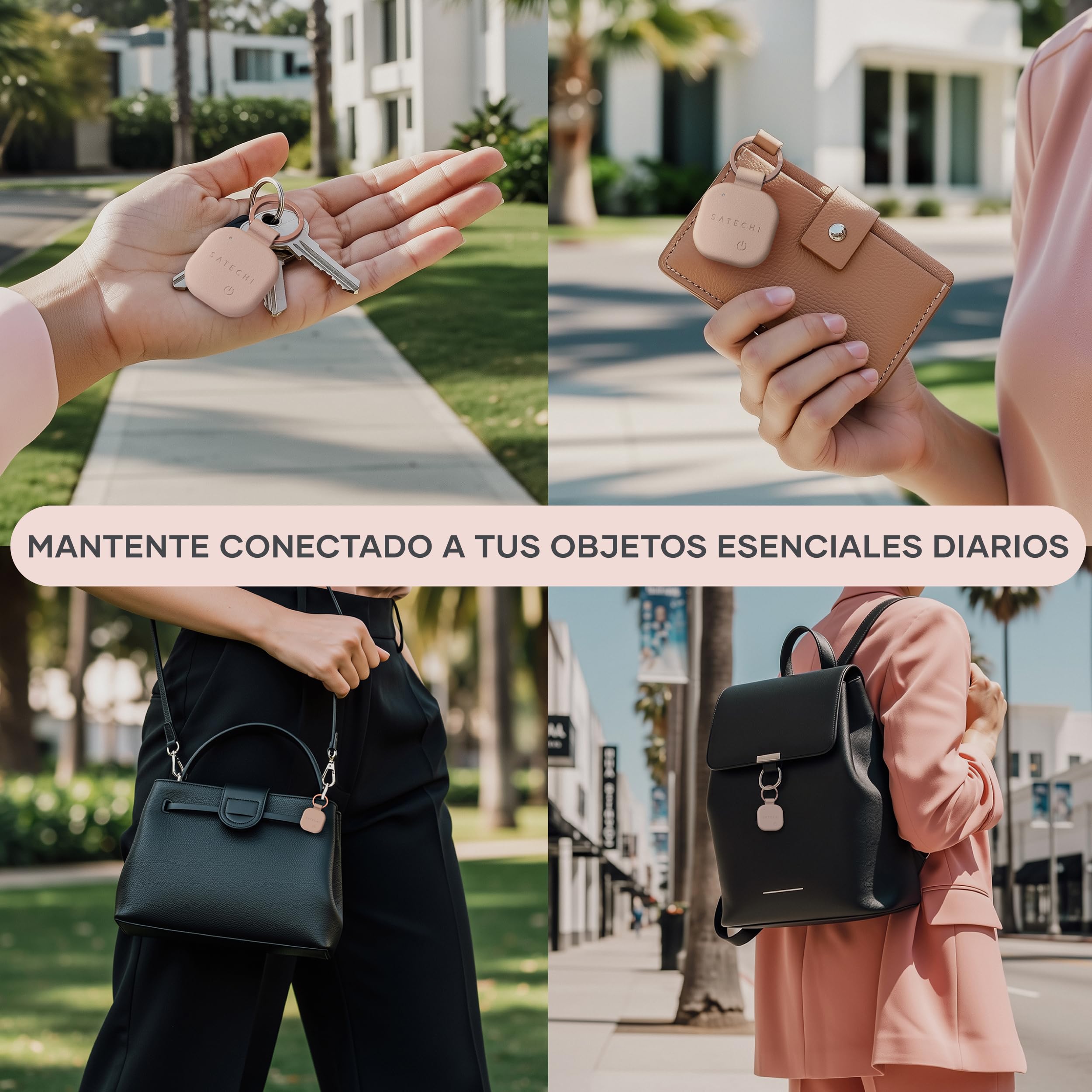 SATECHI FindAll Buscador de Llaves con Apple Find My, Carga Inalámbrica, Alerta de Olvido con Sonido Potente, Llavero GPS Localizador de Llaves para iPhone, iPad, Mac y más – Rose — view 8