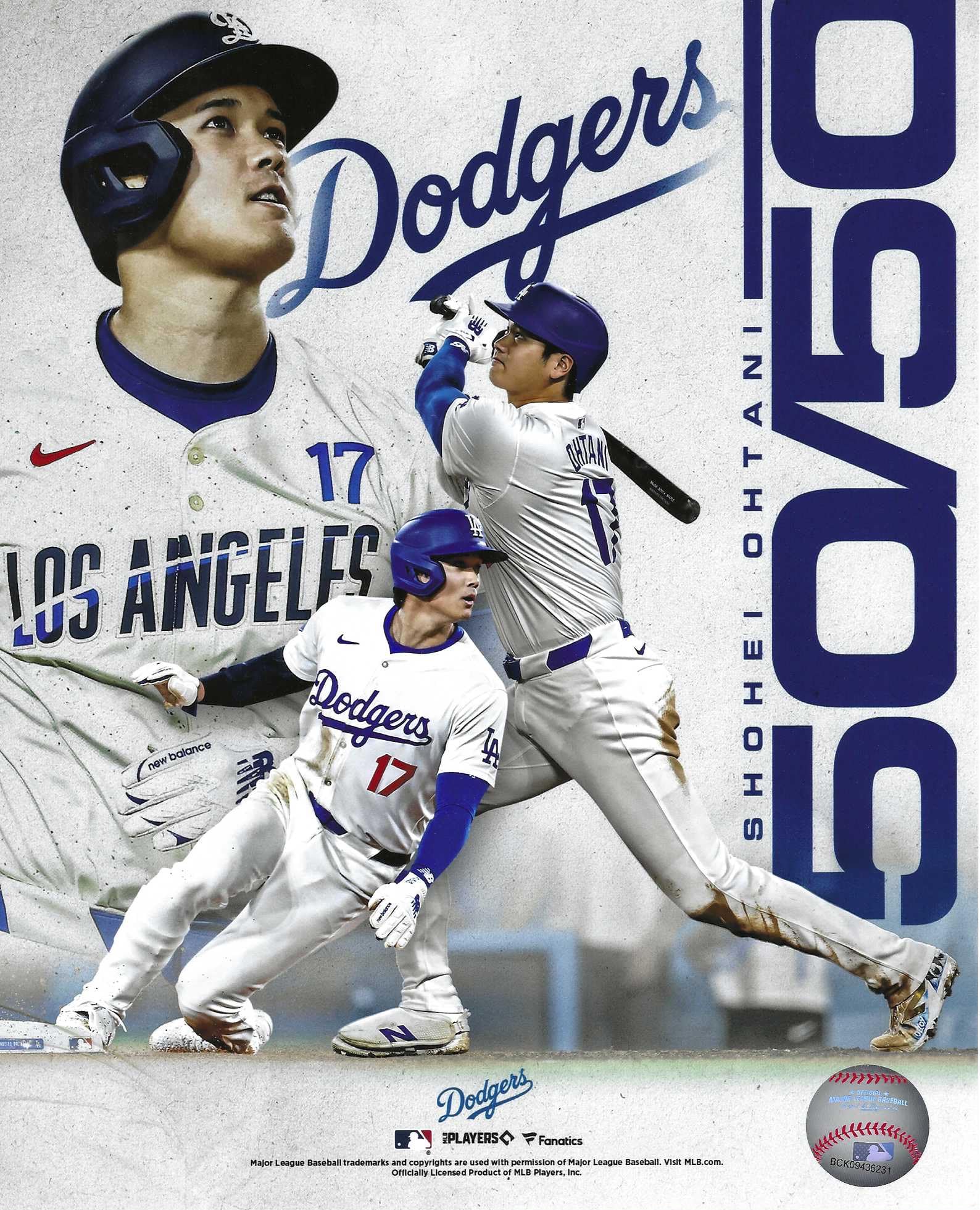Los Angeles Dodgers Shohei Ohtani 50/50 Photo Collage, 8x10