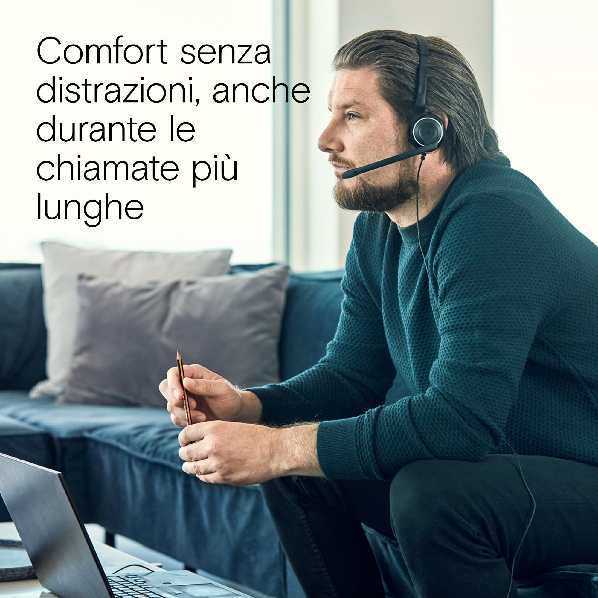 Sennheiser PC7 Cuffia monoaurale microfonica PC USB, nero