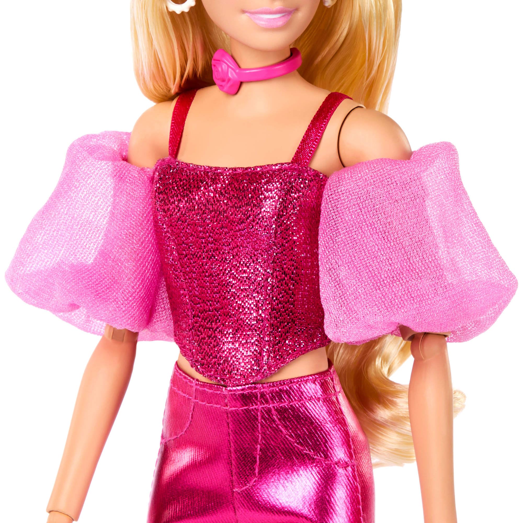 Barbie Deluxe Style Doll #5 in Metallic Pink Outfit, Blonde Hair - Image 3
