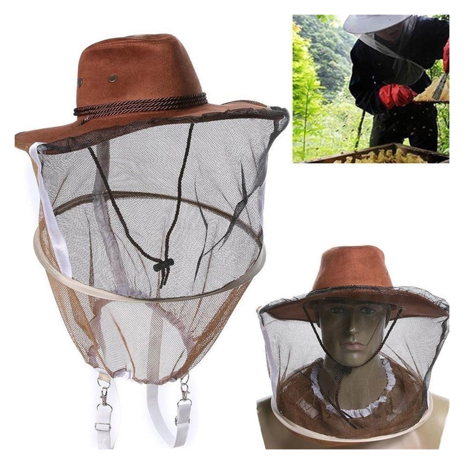 Premium Material Full Face Neck Cover Mask Protective Veil Beekeeping Head Protector Gardening