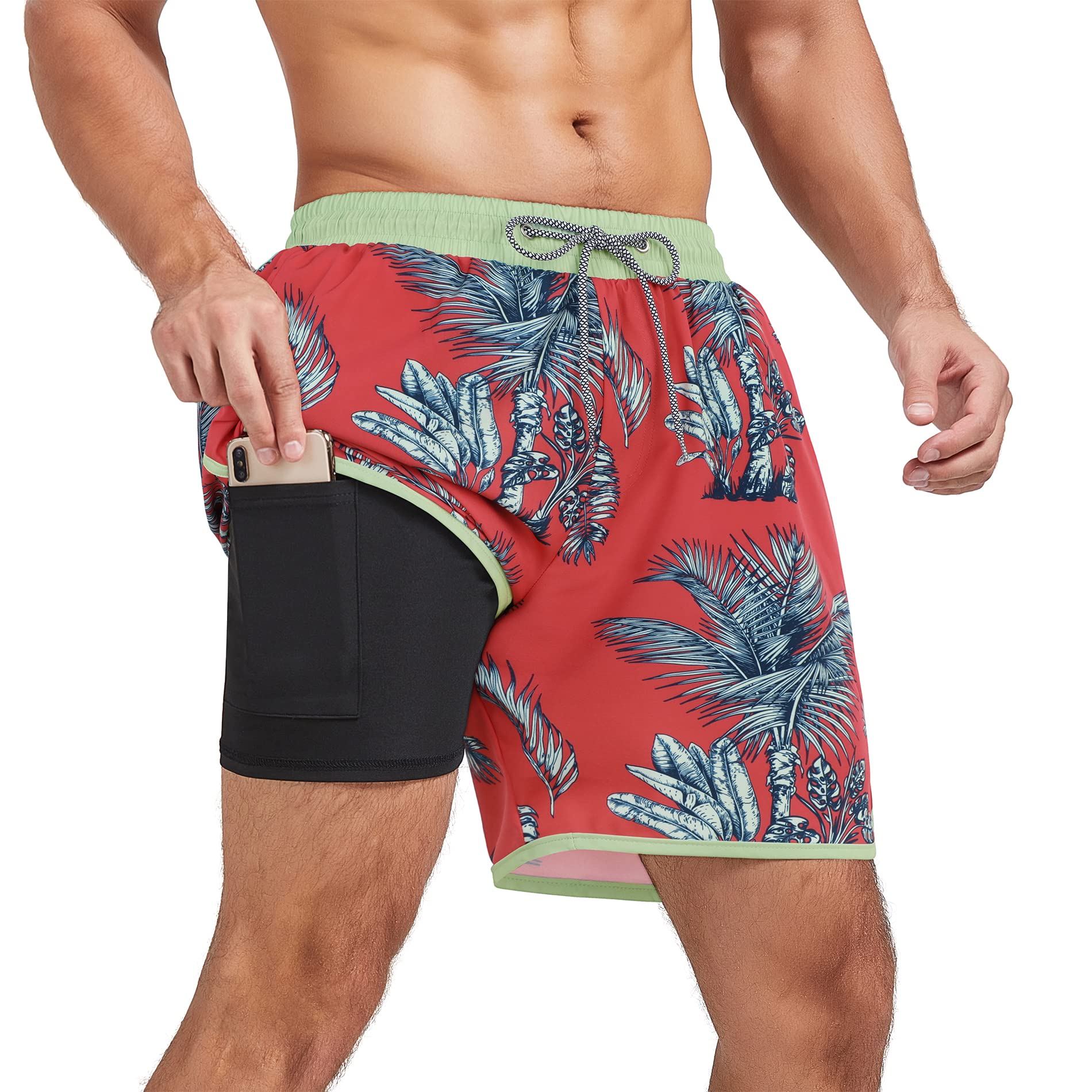 American Trends Men's Swim Trunks Board Shorts Quick Dry Mens Swimming