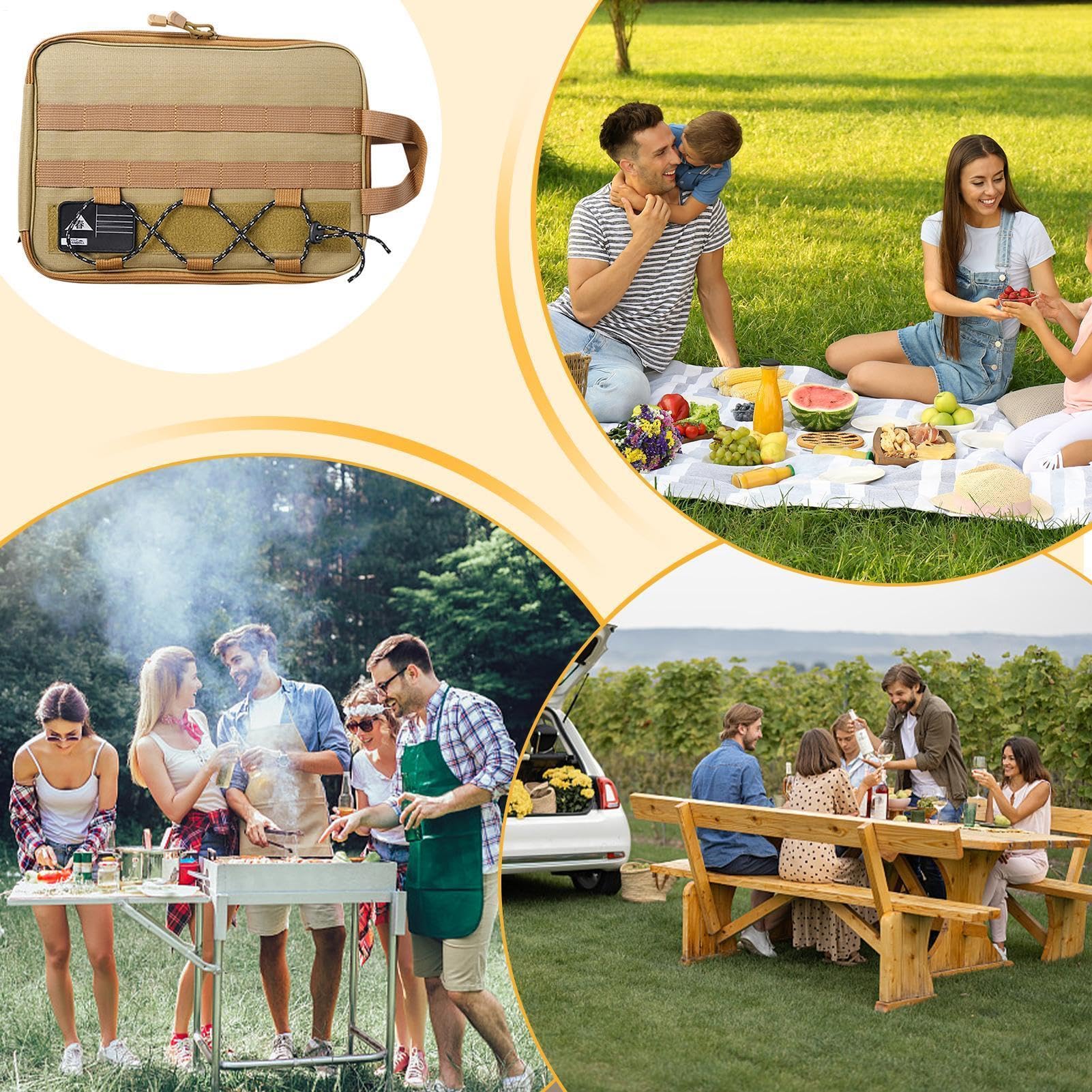 Camping Aufbewahrungssystem Ergonomischer Griff mit multifunktionalen | Camping-Kochutensilien-Set Für Backpacking, Wandern, Outdoor-Aktivitäten, Picknicks, In Der Küche Und A