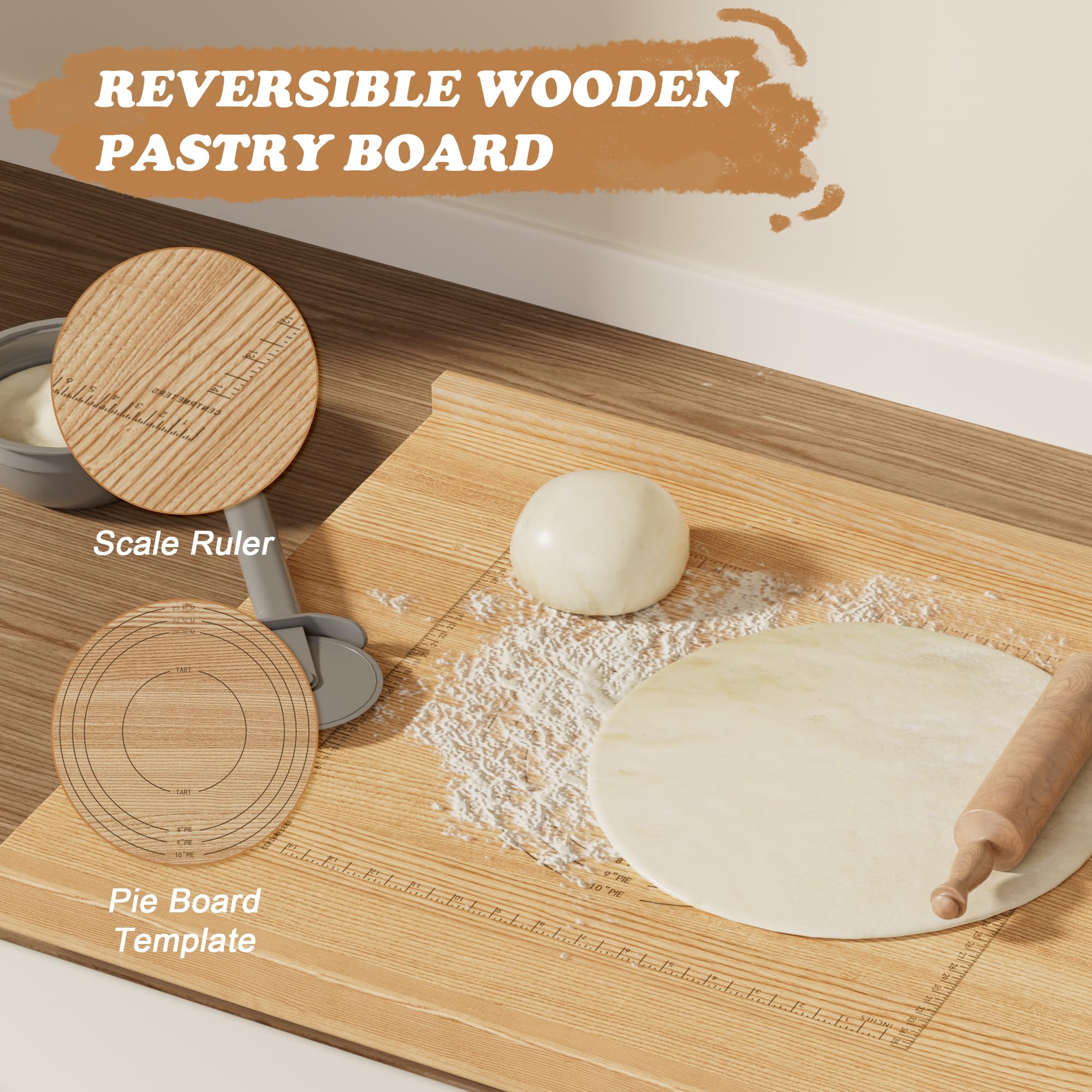 Tabla de cortar de madera para hornear