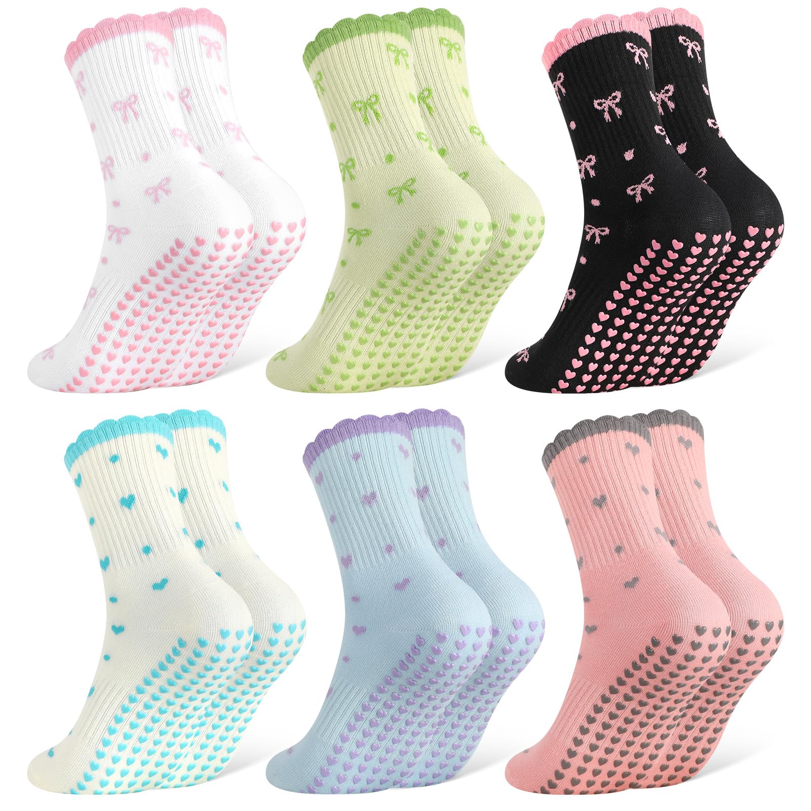 Jspupifip Cute Pilates Socks with Grips Non Slip Yoga Socks for Women