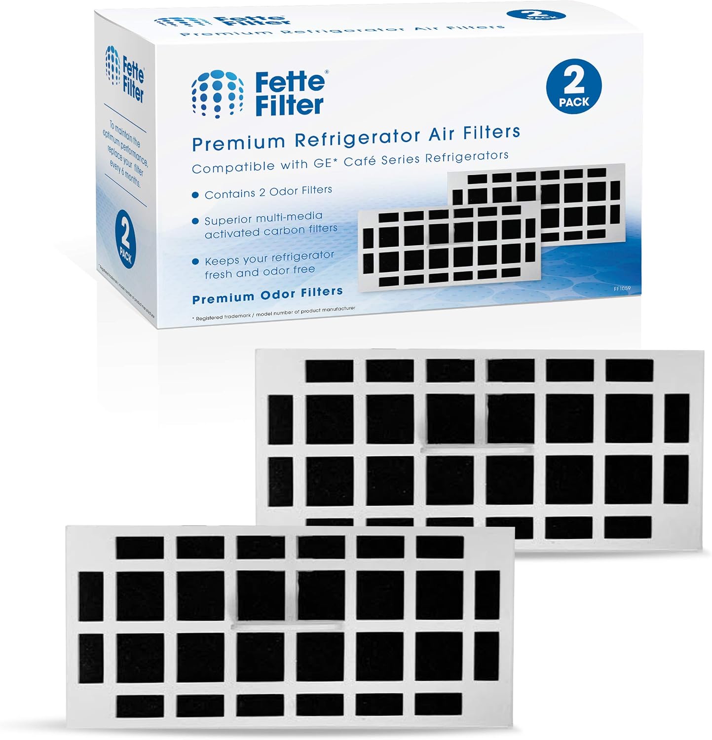 Fette Filter - Refrigerator ODOR FILTER Compatible with GE Cafe Series (2-Pack)