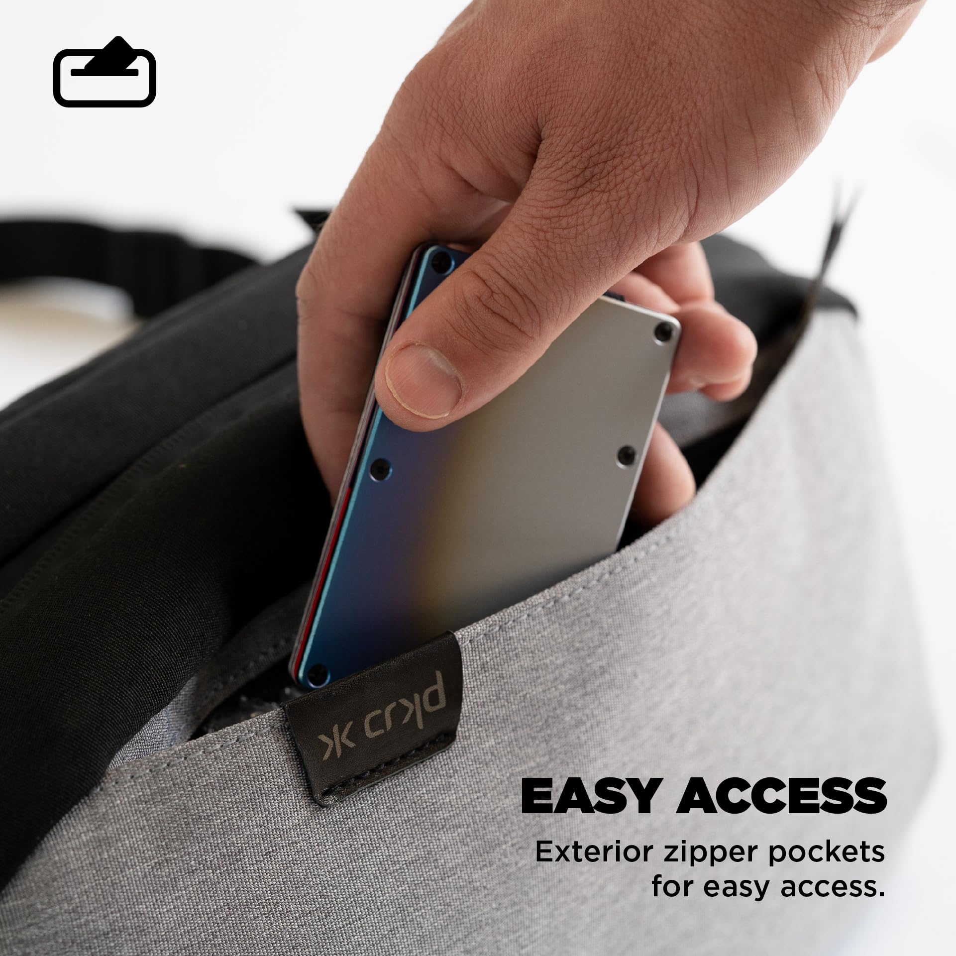 CRKD Gear Bag Étui de Transport de Protection – Sac de Jeu Compatible avec Steam Deck/OLED/Playstation Portal/Nintendo Switch/Nitro Deck/Accessoires de Console Portable (Gris cendré)
