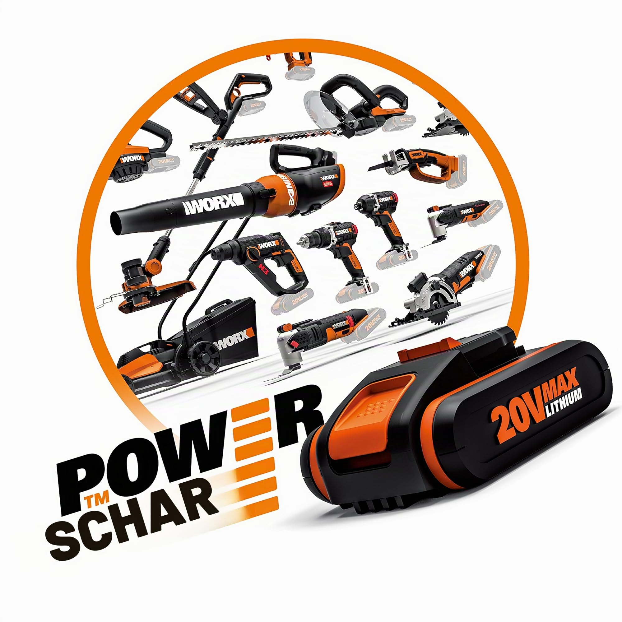 WORX WX803.9 Akku-Winkelschleifer 20 V – leistungsstarker Winkelschleifer mit 125 mm Scheibendurchmesser – hohe Sicherheit & Komfort – 2-Positionen-verstellbarer Handgriff – ohne Akku & Ladegerät