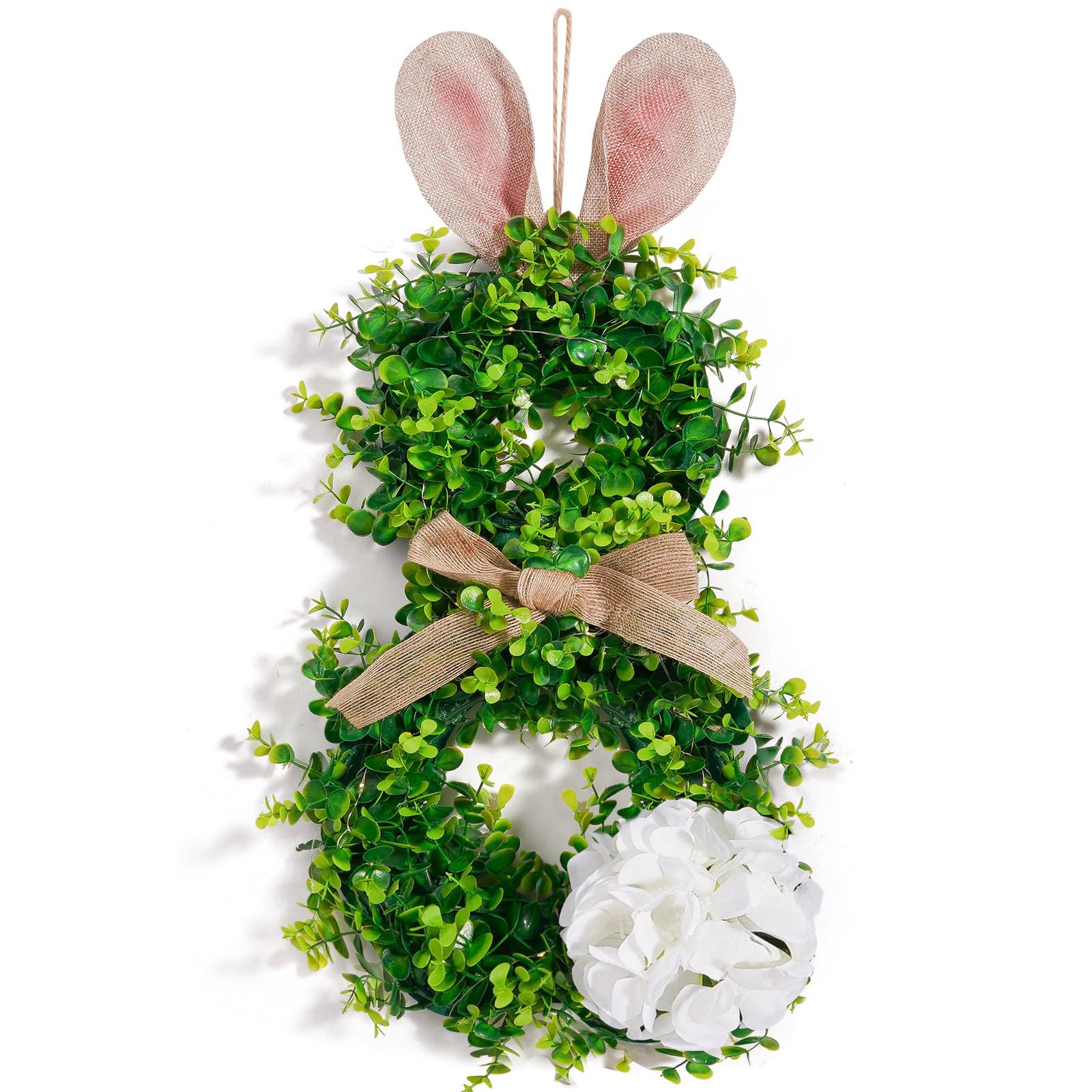 Kalttoy Artificial Wreath with LED Light for Indoor and Outdoor Spring Wreath Hanging Decoration for Wedding Holiday Decoration Spring Festival