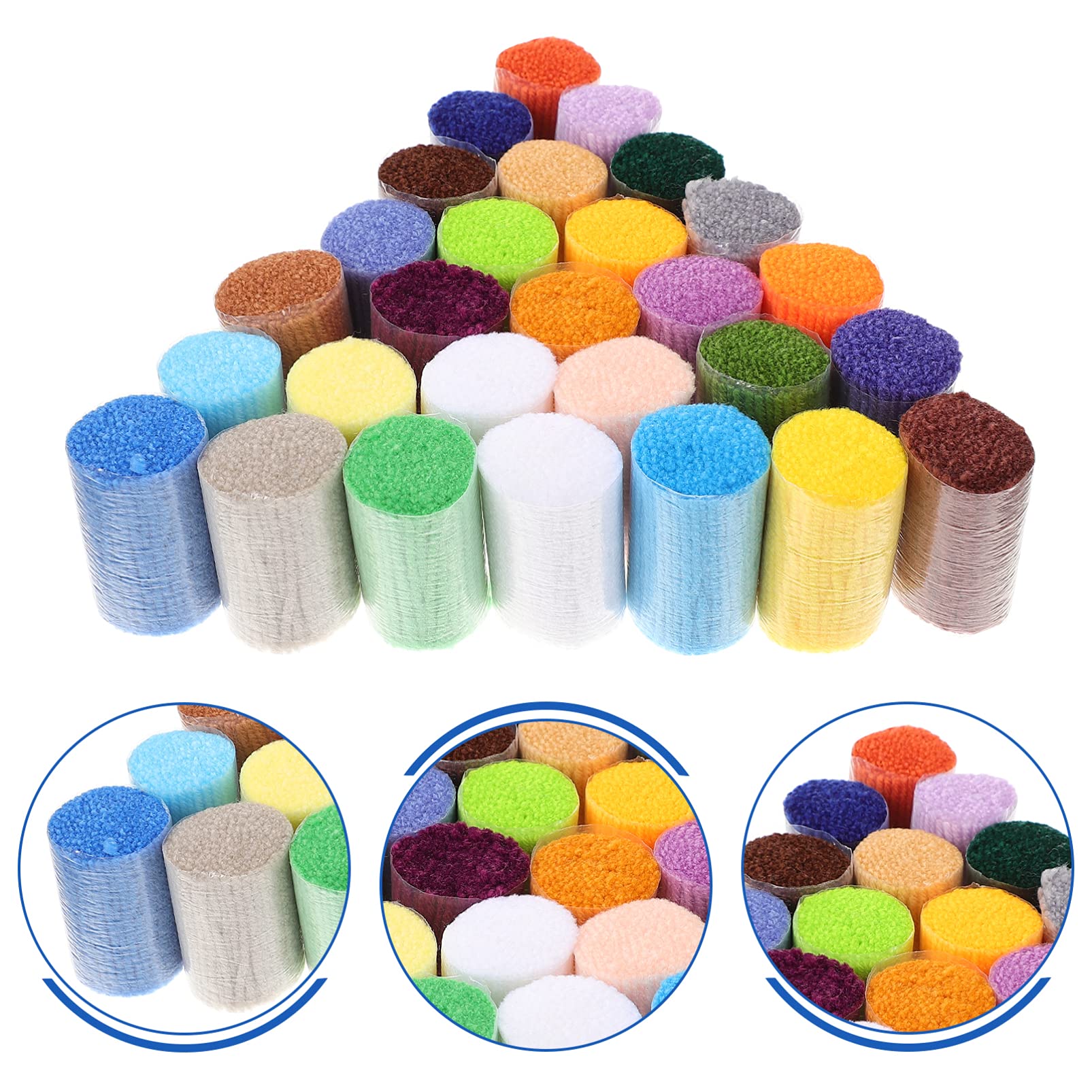 EXCEART 30 Rollen vorgeschnittene Garne, bunte Garnbündel, vorgeschnittenes Teppichgarn, DIY Knüpfhaken, Garn für Handarbeit, Basteln, Nähen, Stricken