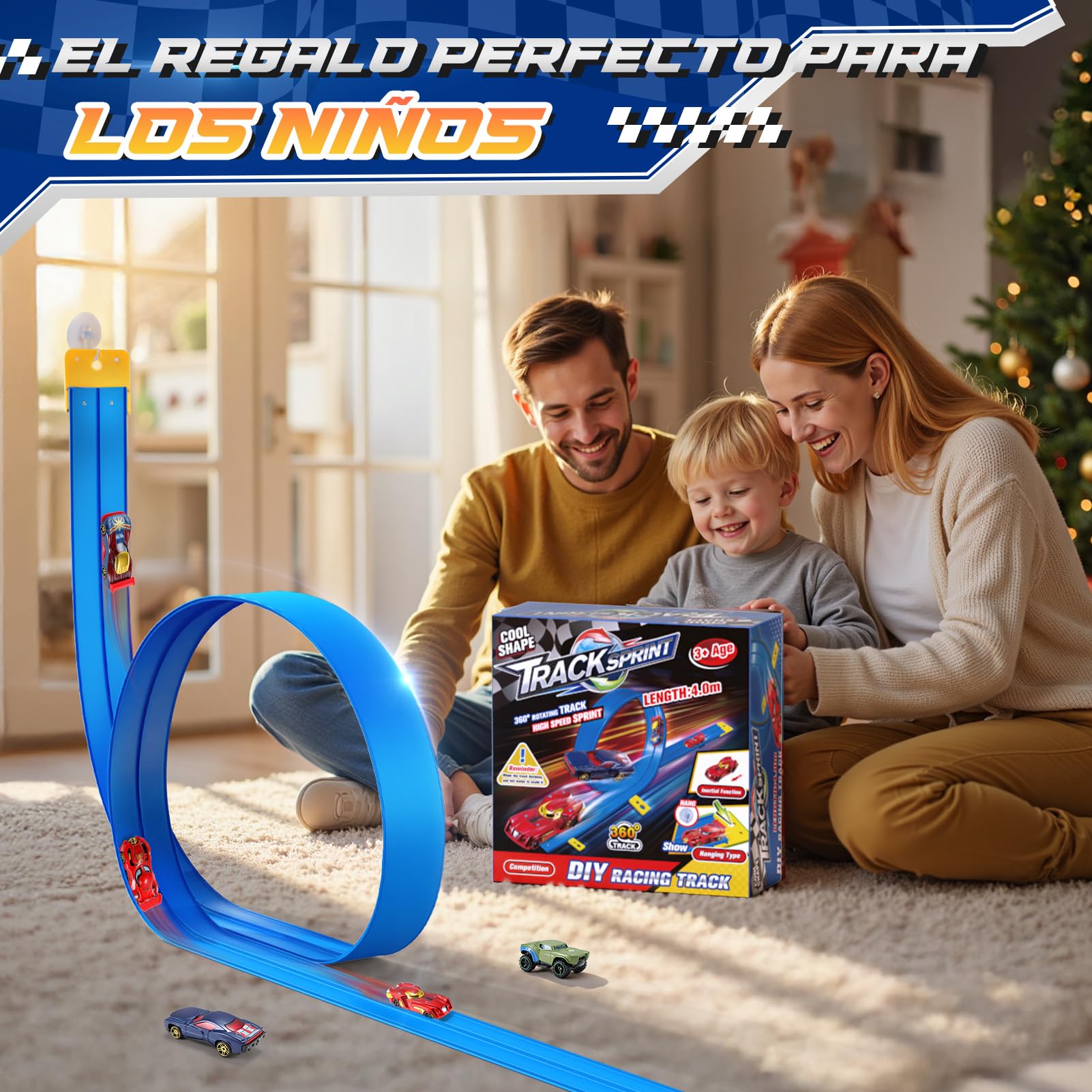 Pista Coches Flexible, Juguetes Niños Niña 3 4 5 6 7 8 Años Pista Flexible Coche Enrollable Regalo Niño Niña 3 4 5 6 7 8 Años Carretera Flexible Regalos Cumpleaños Niños Coches para Niños