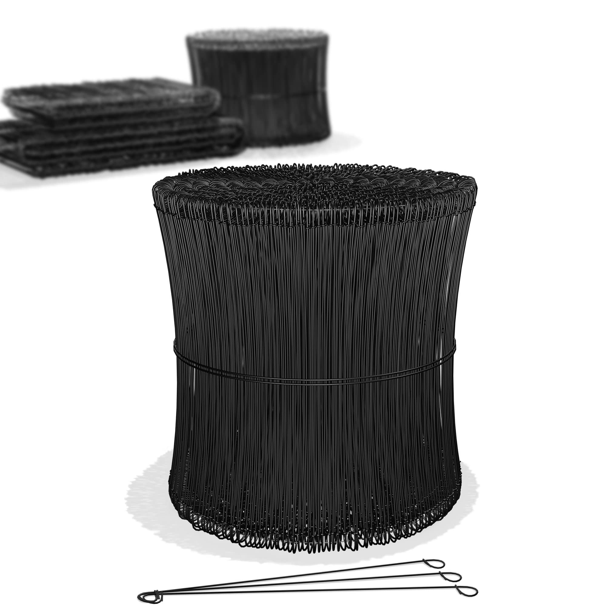 Heimfleiss® Alambre de atar hormigón 1,4 x 100-300 mm (1000 uds.) - Alambre revestido de PVC - Alambre de ojales para retorcerdora de alambre - Cierre de alambre para saco
