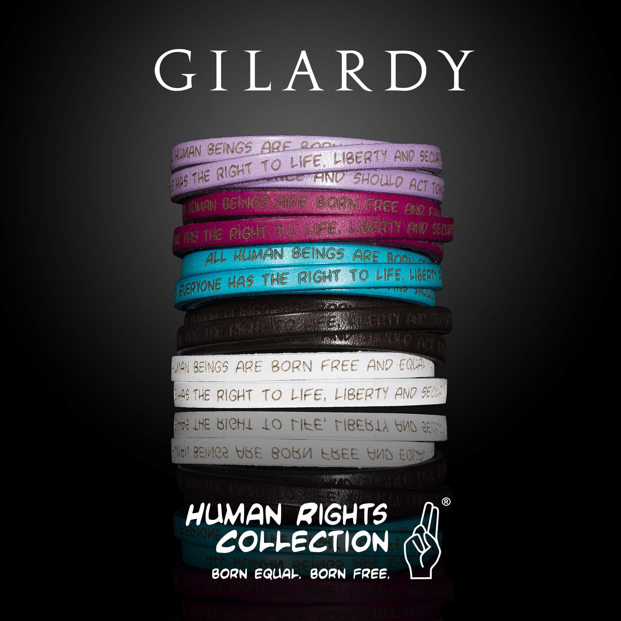 GILARDY Human Rights Ring R3 Edelstahl Gravur Menschenrechte