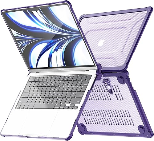 Miniatura 5 de DTangLsm Funda compatible con M3 M2 MacBook Air de 15 pulgadas modelo A3114 A2941 2024 2023 con Touch ID, carcasa rígida resistente con parachoques