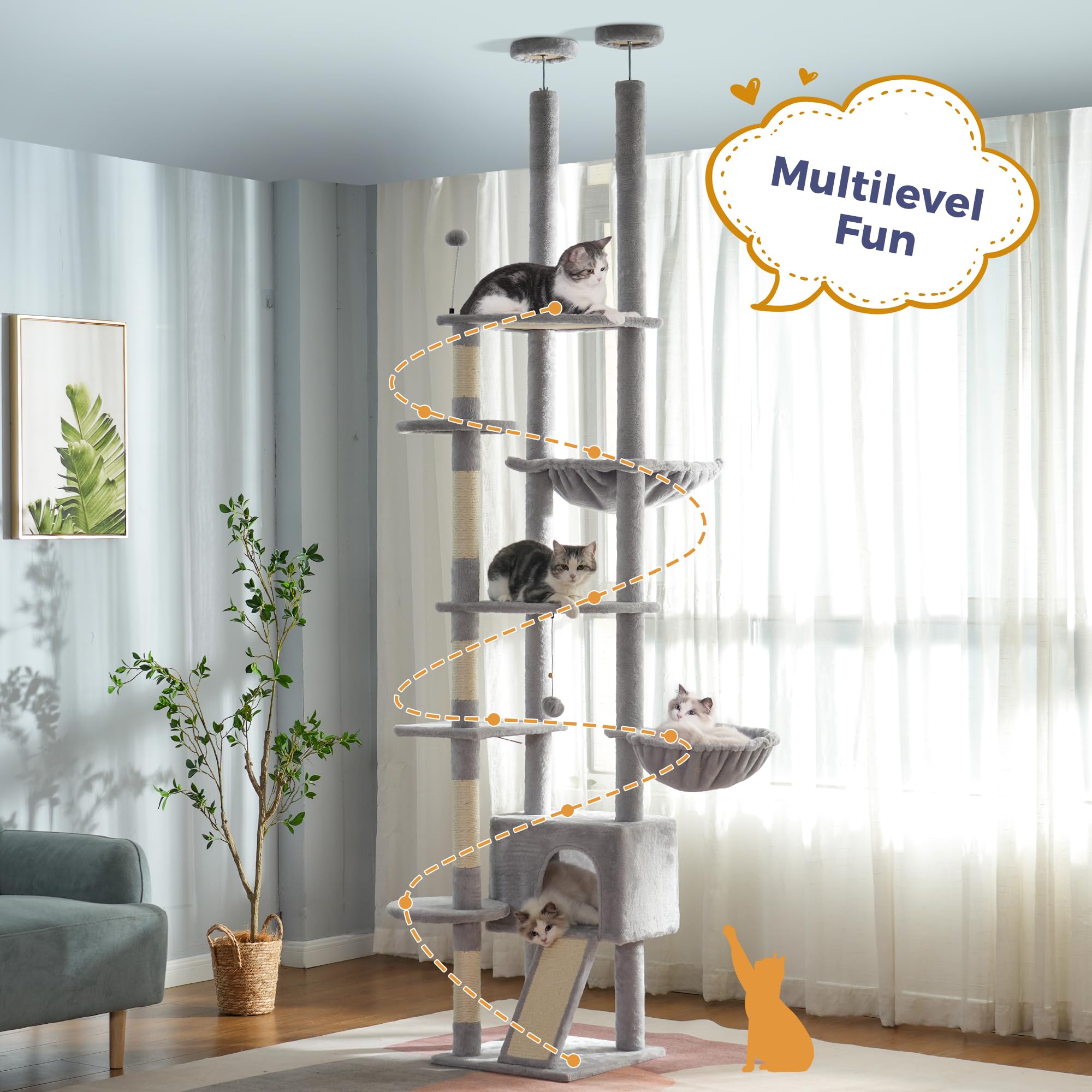 Large Cat Tree Cat Craft Cat Tree Floor To Ceiling 95-108