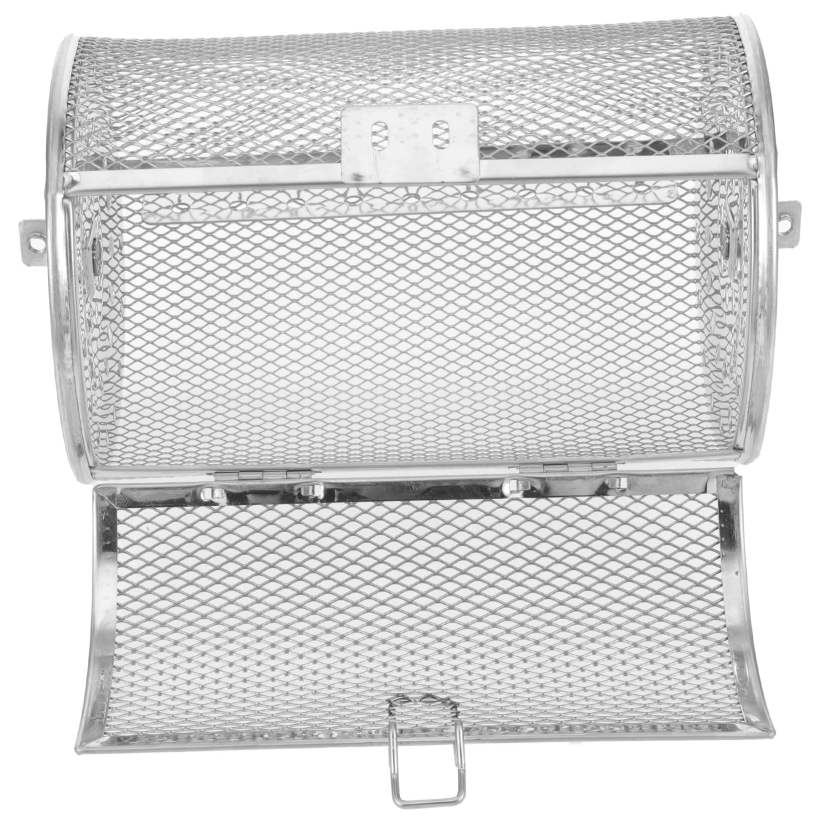 POPETPOP Rotisserie Grill Basket Grill Cage for Vegetables Barbecue Basket 360° Rotation for Roasting