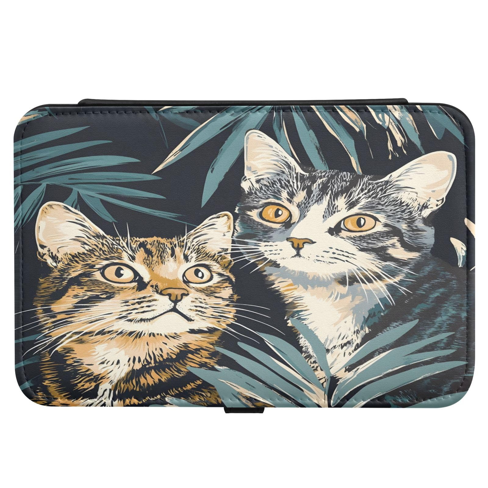 Haskirky Couple Cat Jewelry Box Portable PU Leather Travel Jewelry Organize for Women Jewelry Storage Display Holder for Ring, Necklace, Earring