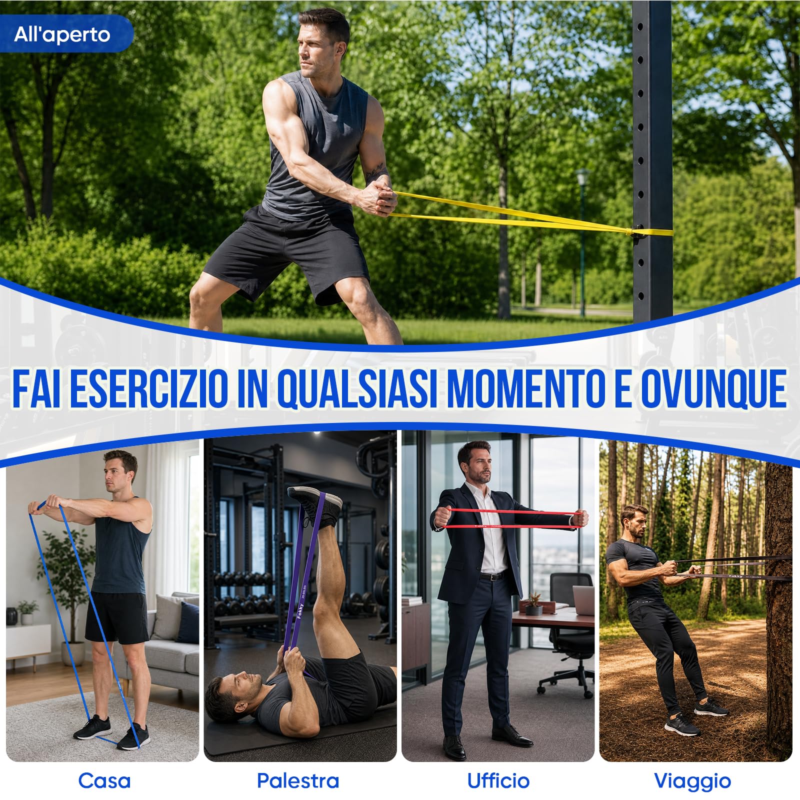 Fokky Fasce fitness a 5 livelli | fitness, allenamento