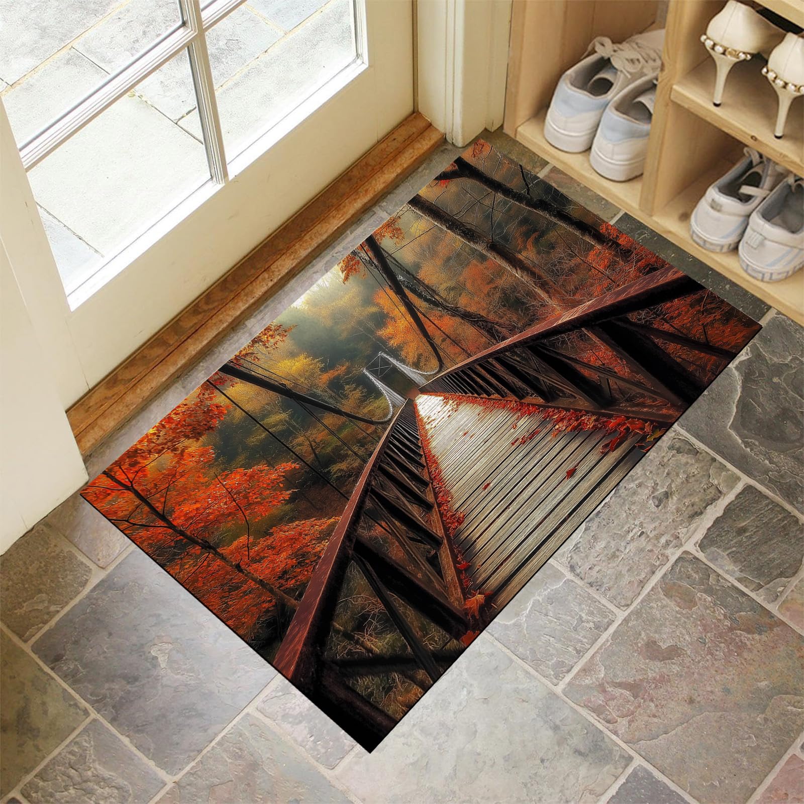 Tapis lavable pour entrée propre paillasson extérieur antidérapant 40x60