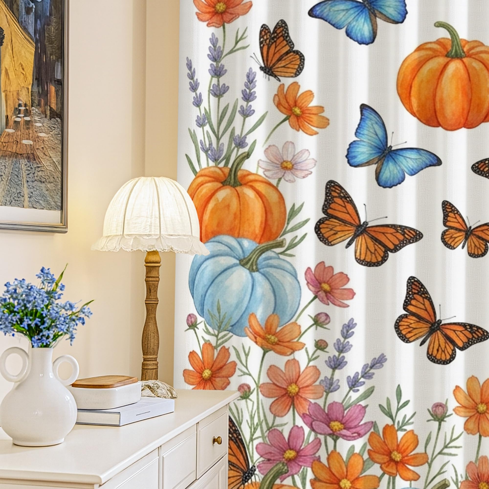 Rideaux occultants orange automne pour sublimer la chambre d'enfant rustique