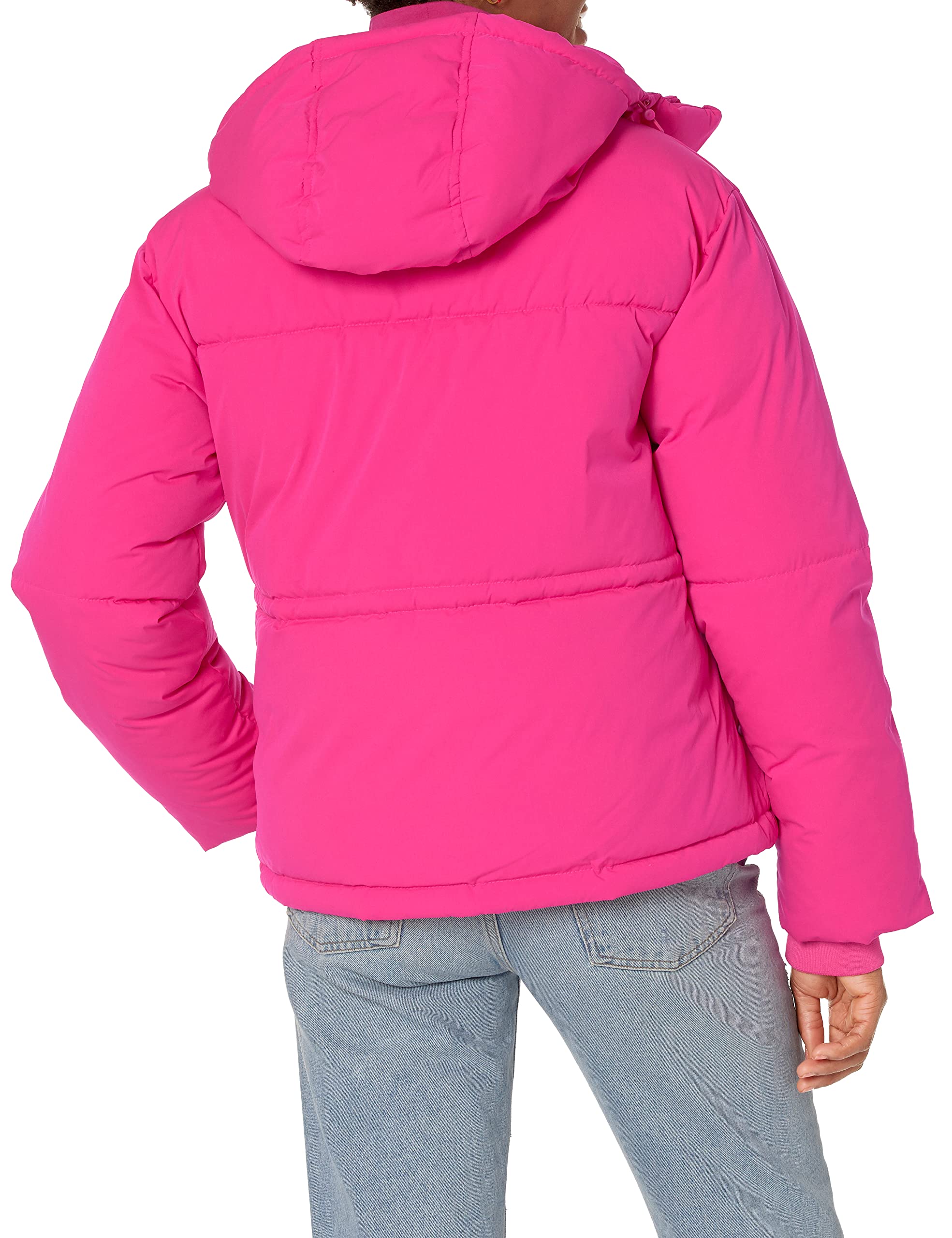 Amazon Essentials Mujer Chaqueta Acolchada Corta con Capucha y Cintura Ajustada (Disponible en Talla Grande)