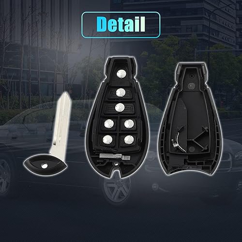 Miniatura 6 de X AUTOHAUX Funda de repuesto para llavero de 7 botones sin llave para Dodge Grand Caravan para Chrysler Town and Country con hoja sin chip