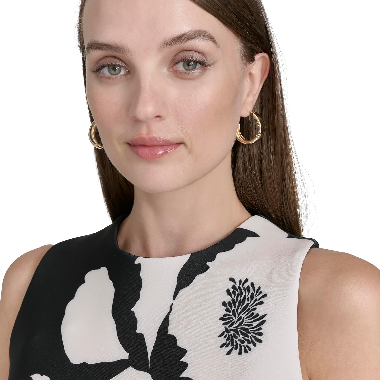 HALSTON Womens Sleeveless Round Neck Knee Length Dress - Image 5