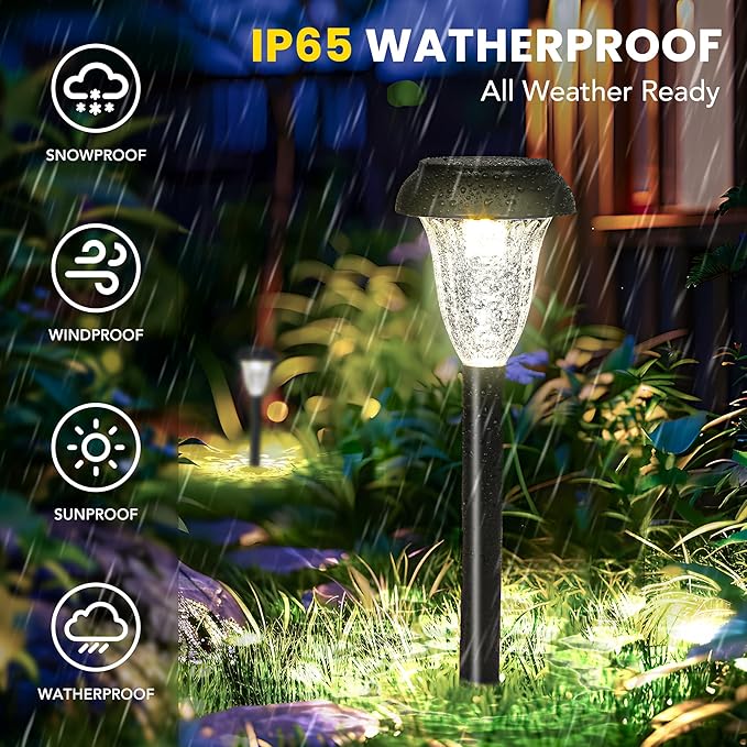 Overall, the GIGALUMI 12 Pack Solar Lights are a practical and stylish addition to any outdoor space. They provide a reliable source of lighting for pathways and gardens while adding a decorative touch to the landscape. With their energy-efficient design and durable construction, these solar lights are a convenient and eco-friendly lighting solution for your outdoor areas. Description by ChatGPT.