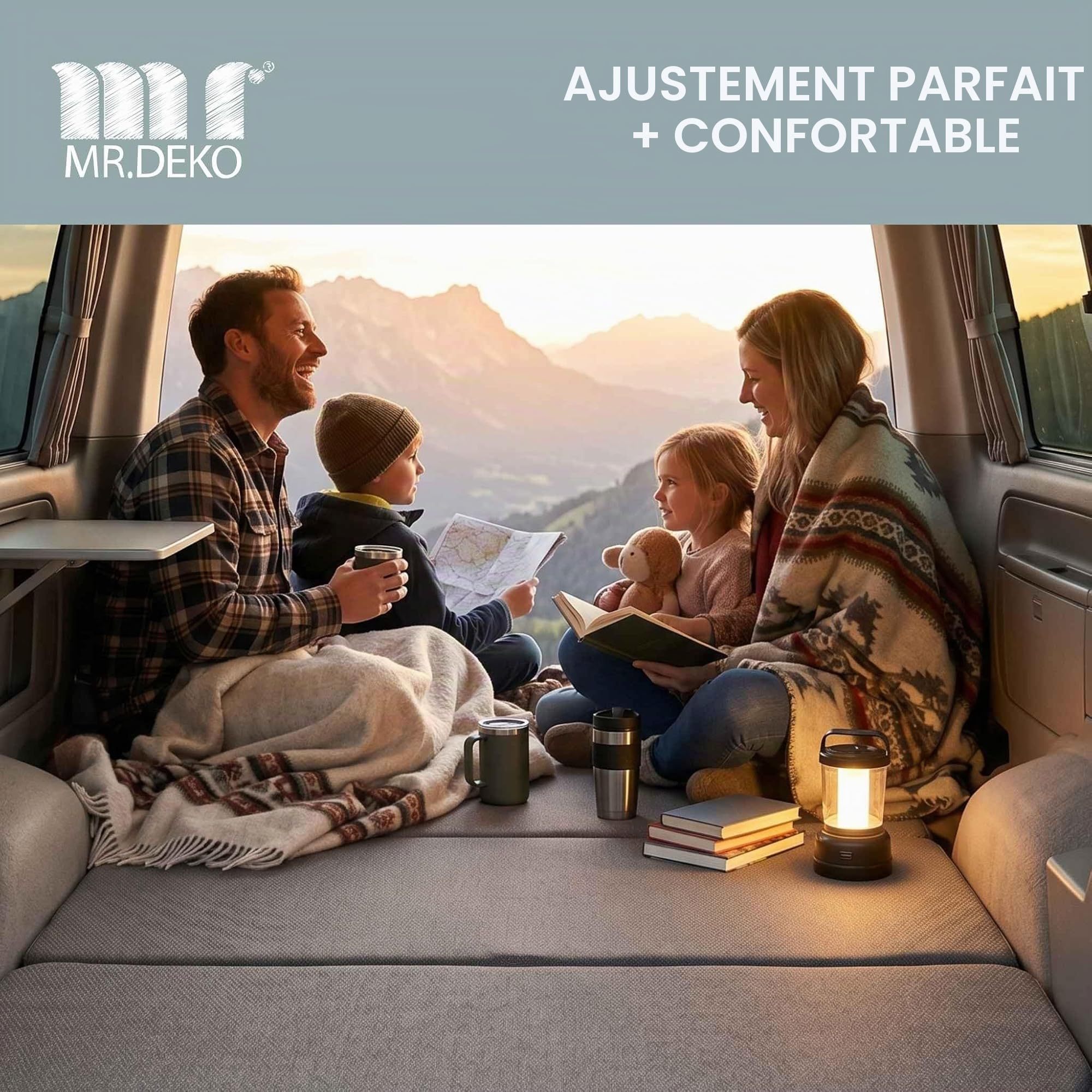 Camper´s Delight Matelas pliant pour VW Multivan T5 et T6 | 148 x 185 x 8 cm | Matelas de camping avec housse lavable | Matelas pliable en mousse | Matelas de couchage pour transporteur | Matelas de