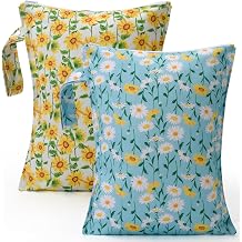 2PCS Waterproof Reusable Wet Bags for Baby Cloth Diaper-Sunflower
