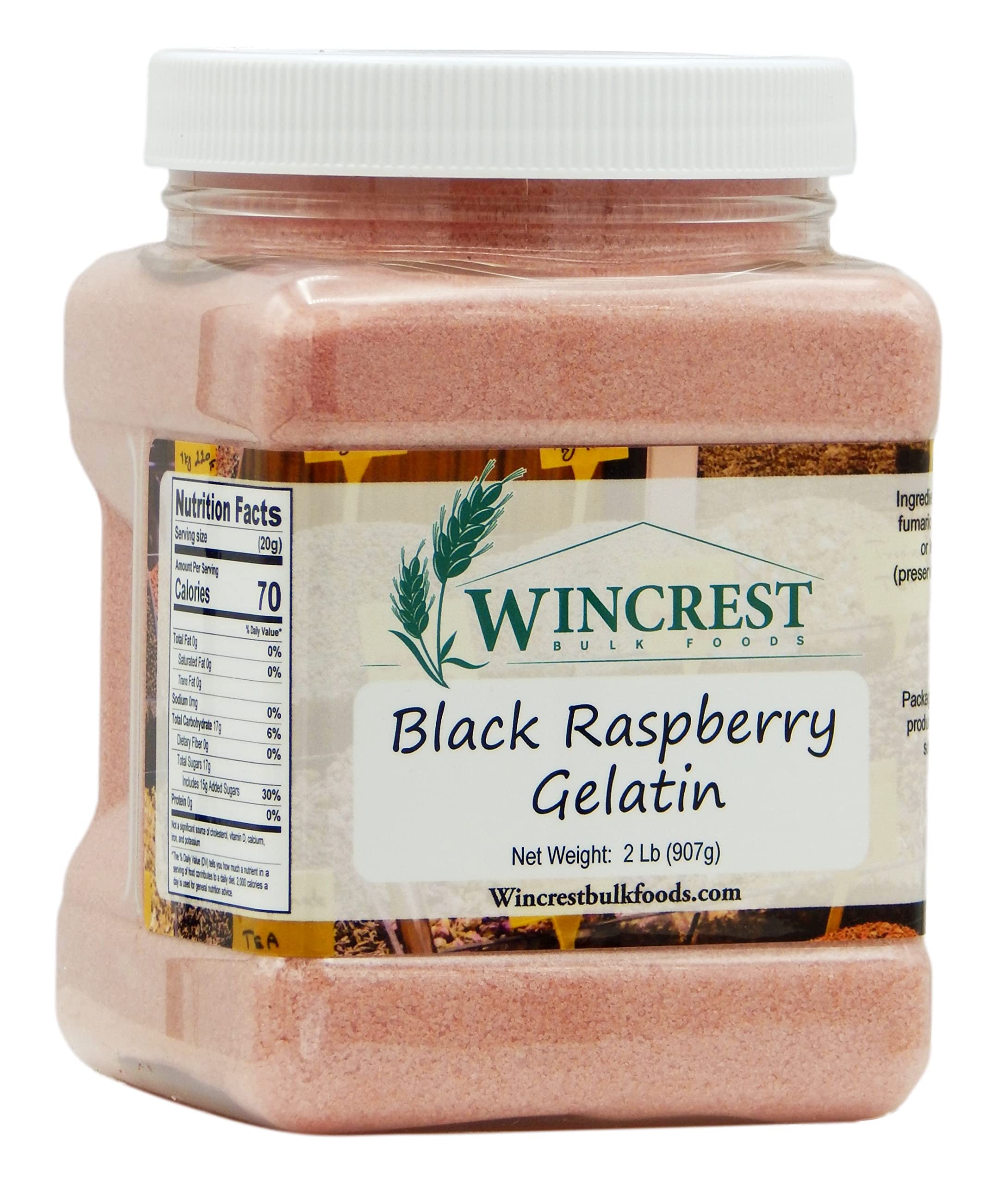 WinCrest Bulk Foods Black Raspberry Gelatin - 2 Lb Container - (32 Oz)