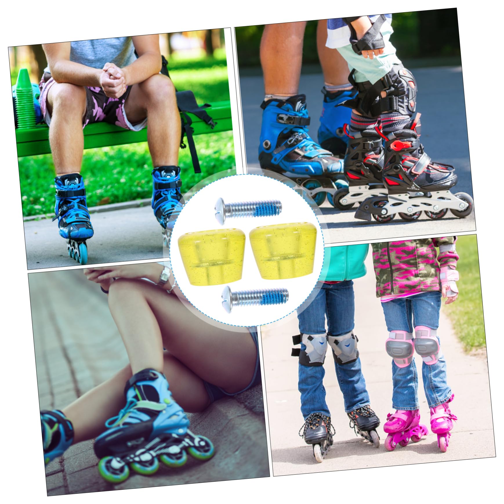 KICHOUSE 1Pair Replaceable Professional Skate Toe Stops Wear Resistant Skate Brakes for Roller Skating Portable Skate Plugs with Screws Height for Stability and Control