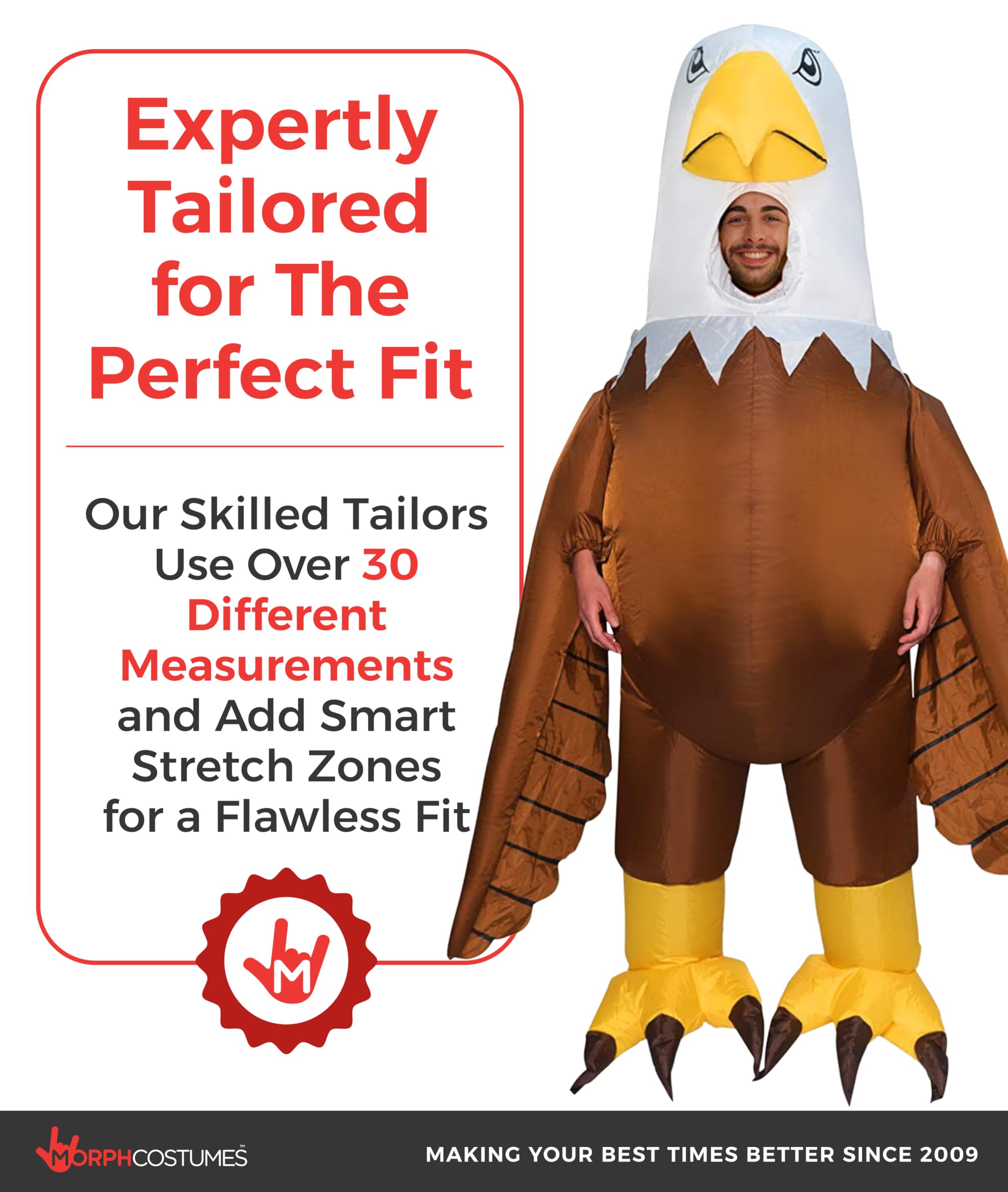 Morph Disfraz Inflable Águila Adulto, Traje de Pájaro para Carnaval y Halloween, Disfraces Animales Adulto, Talla única