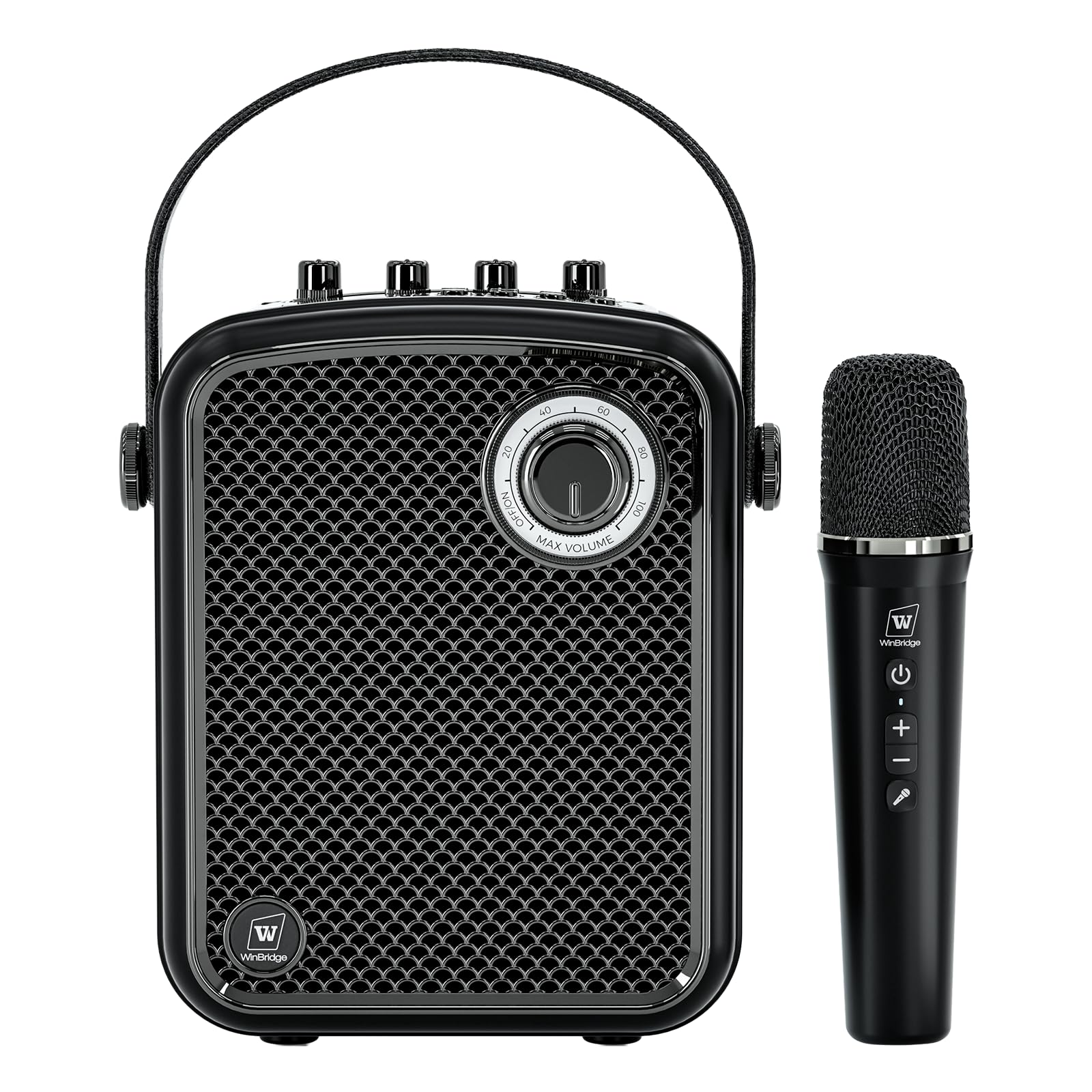 Portable Microphone and Speaker Set, 70W Wireless Voice Amplifier with 10H UHF Handheld Mic, Guitar Input, Metal Bluetooth PA System for Teachers and