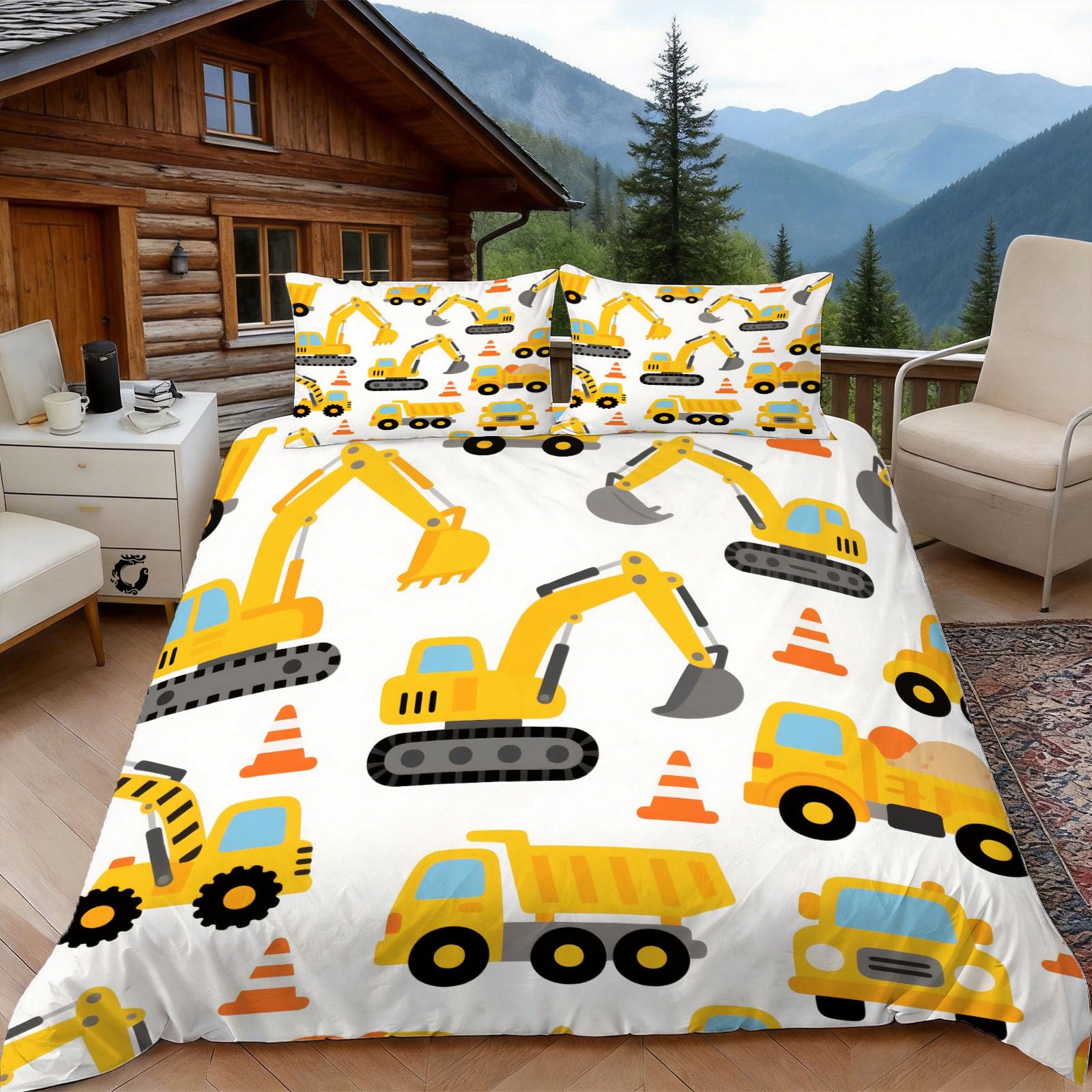 Housse de couette pelle de dessin animé avec taie d'oreiller 65x65