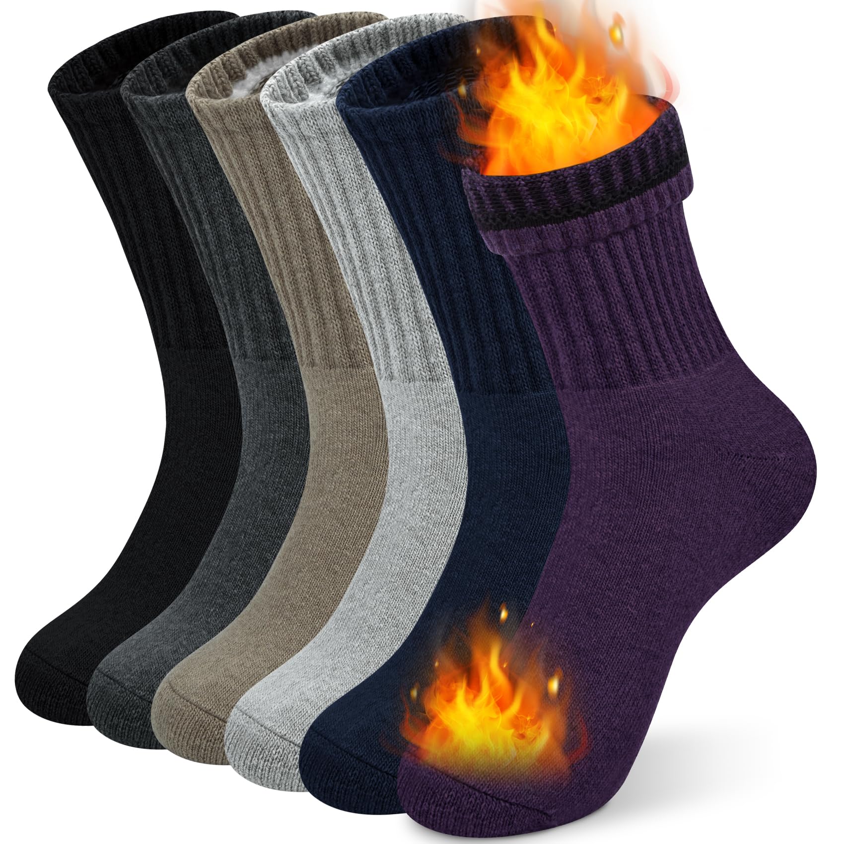 Chaussettes Randonnée Femme Laine Mérinos BISOUSOX - 3 Paires, Chaudes, Respirantes, Pour Trekking Et Hiver