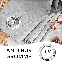 Vista 27 de H.VERSAILTEX Cortinas 100% opacas con aislamiento térmico, texturizadas, de lino, con bloqueo completo de calor y luz, para sala de estar y Negro