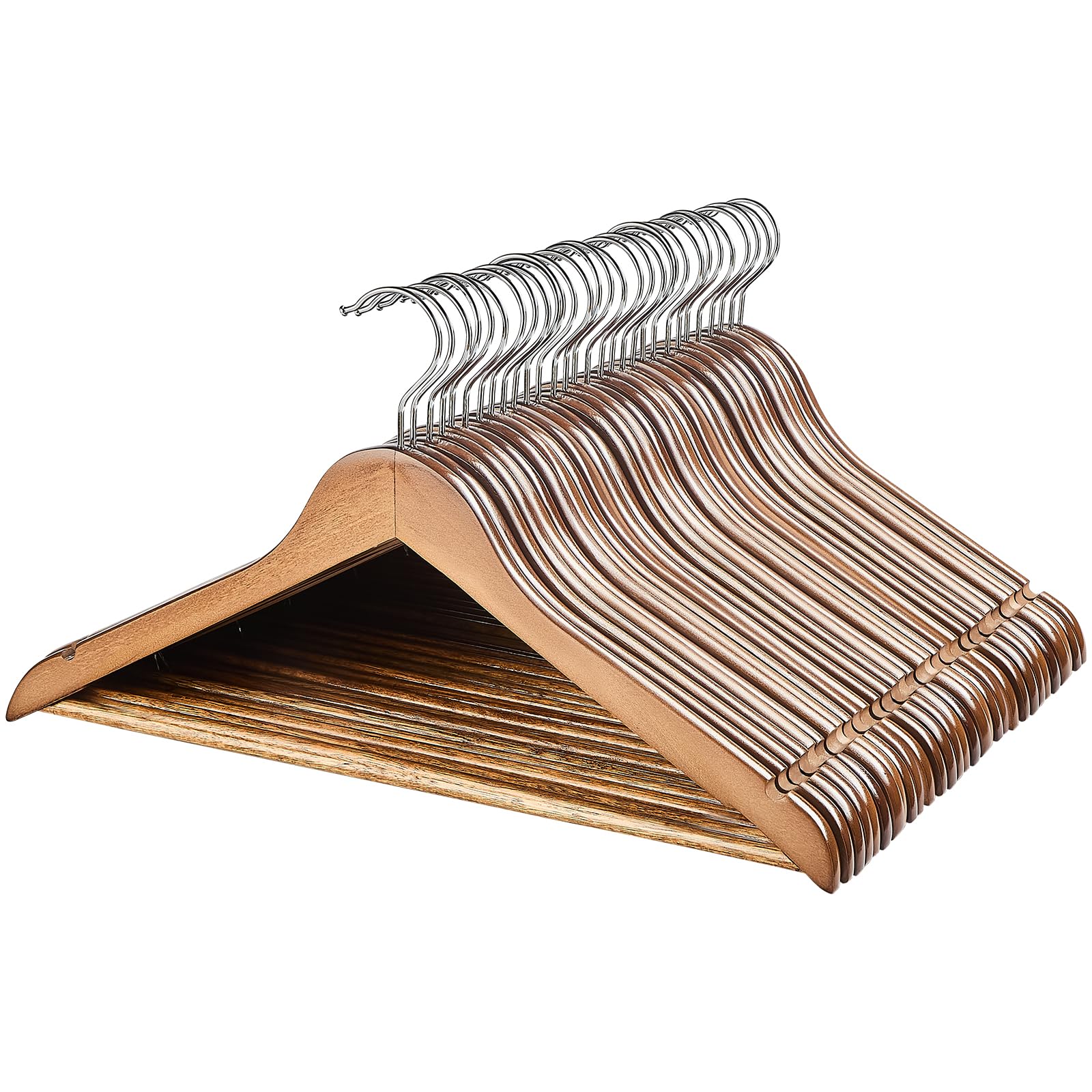 Amazon.co.jp: 夢の家 ハンガー 木製ハンガー スーツ ハンガー