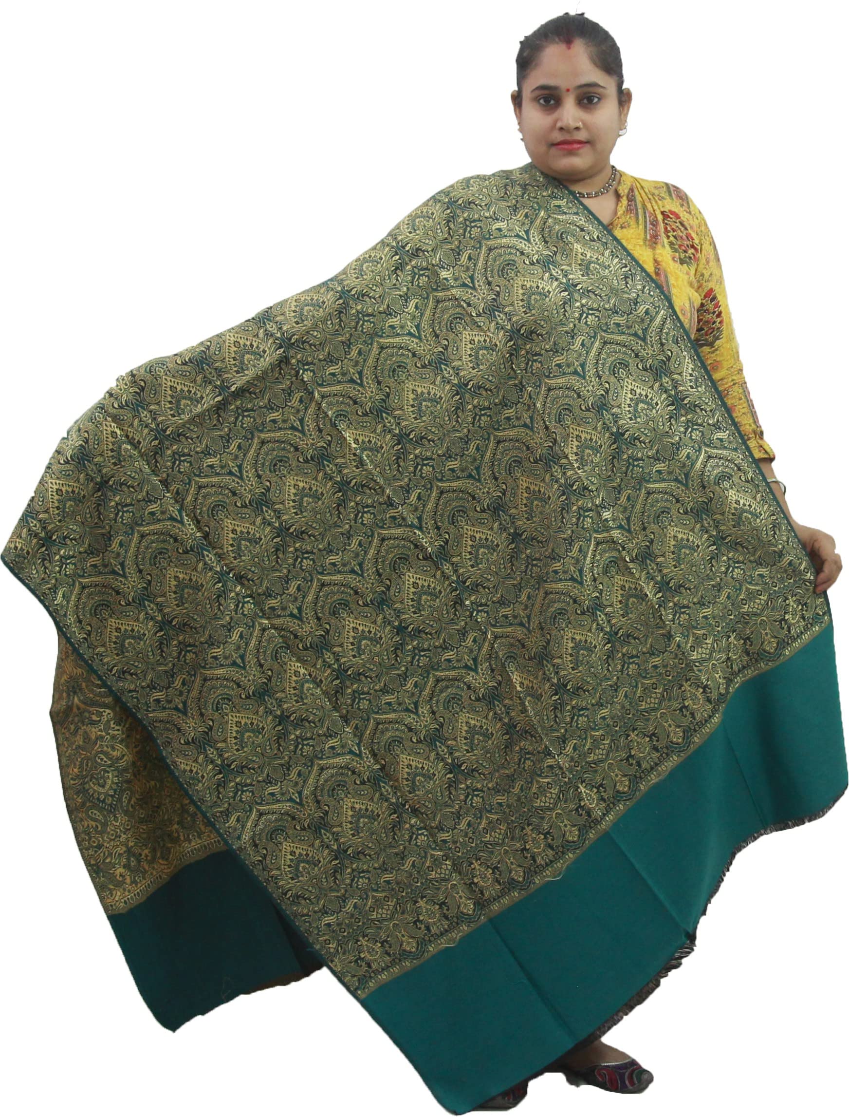 Women Self Design Pure Wool Shawl-image-32