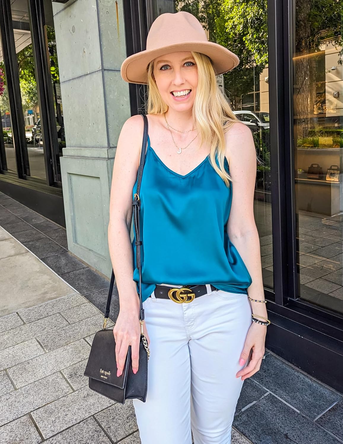 Zeagoo Women's Silk Satin Tank Tops 2026 V Neck Adjustable Spaghetti Strap Sleeveless Camisole Summer Basic Blouse - Image 2