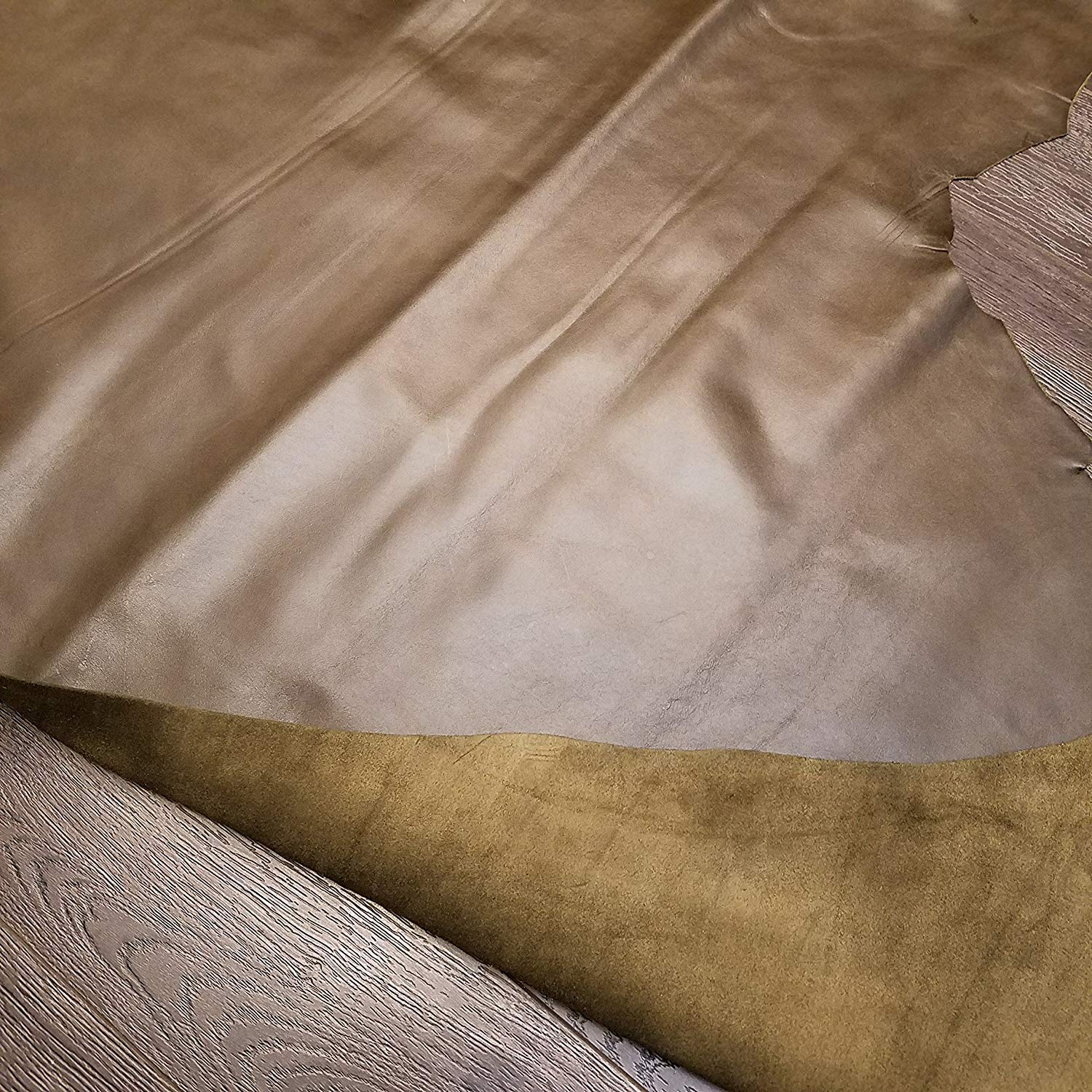 Dark Green Smooth Nappa Soft Monaco Cow 2.0-2.5 Oz Cowhide Side Leather by Nat Leathers Upholstery (12